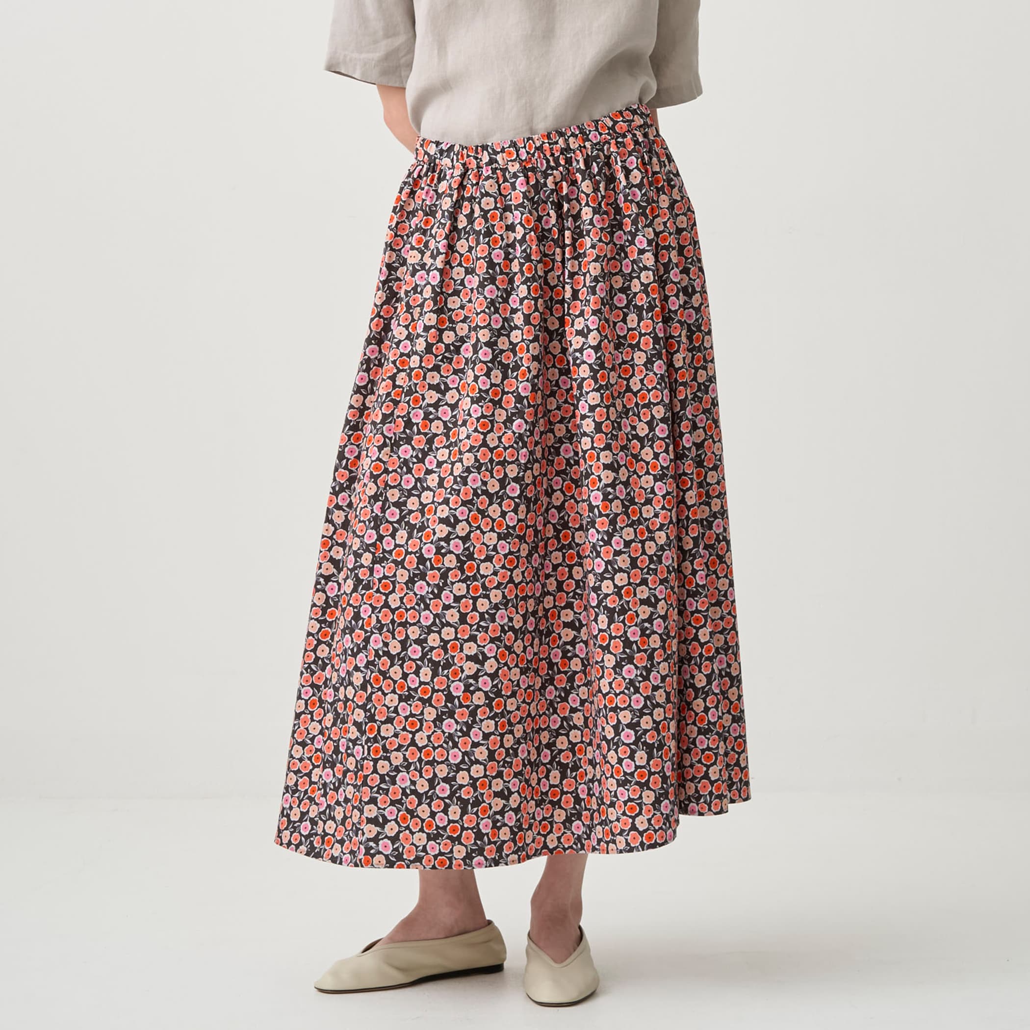 Women's French Printed Poplin A-line Skirt