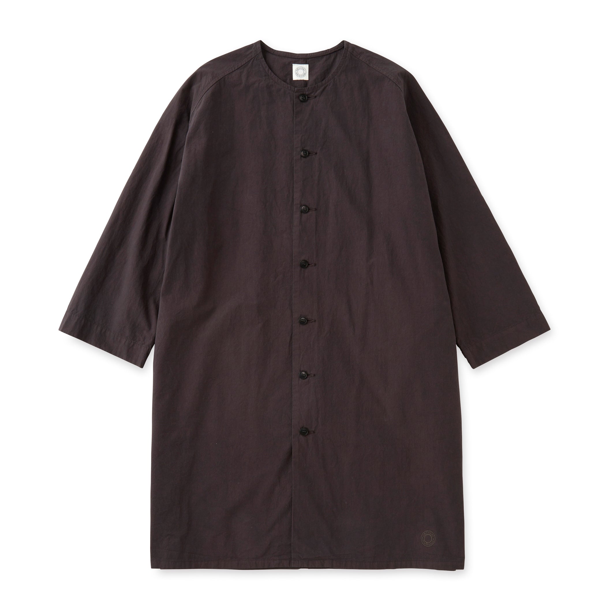 Women's Garment Dye Poplin Raglan Collarless Dress