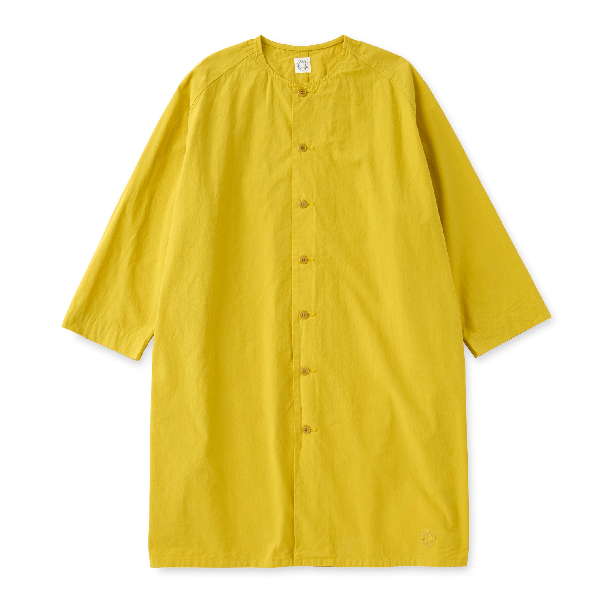 Women's Garment Dye Poplin Raglan Collarless Dress