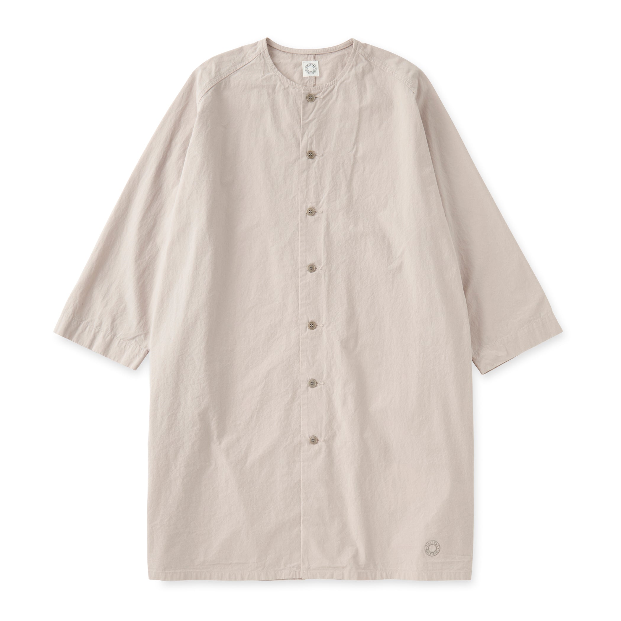 Women's Garment Dye Poplin Raglan Collarless Dress