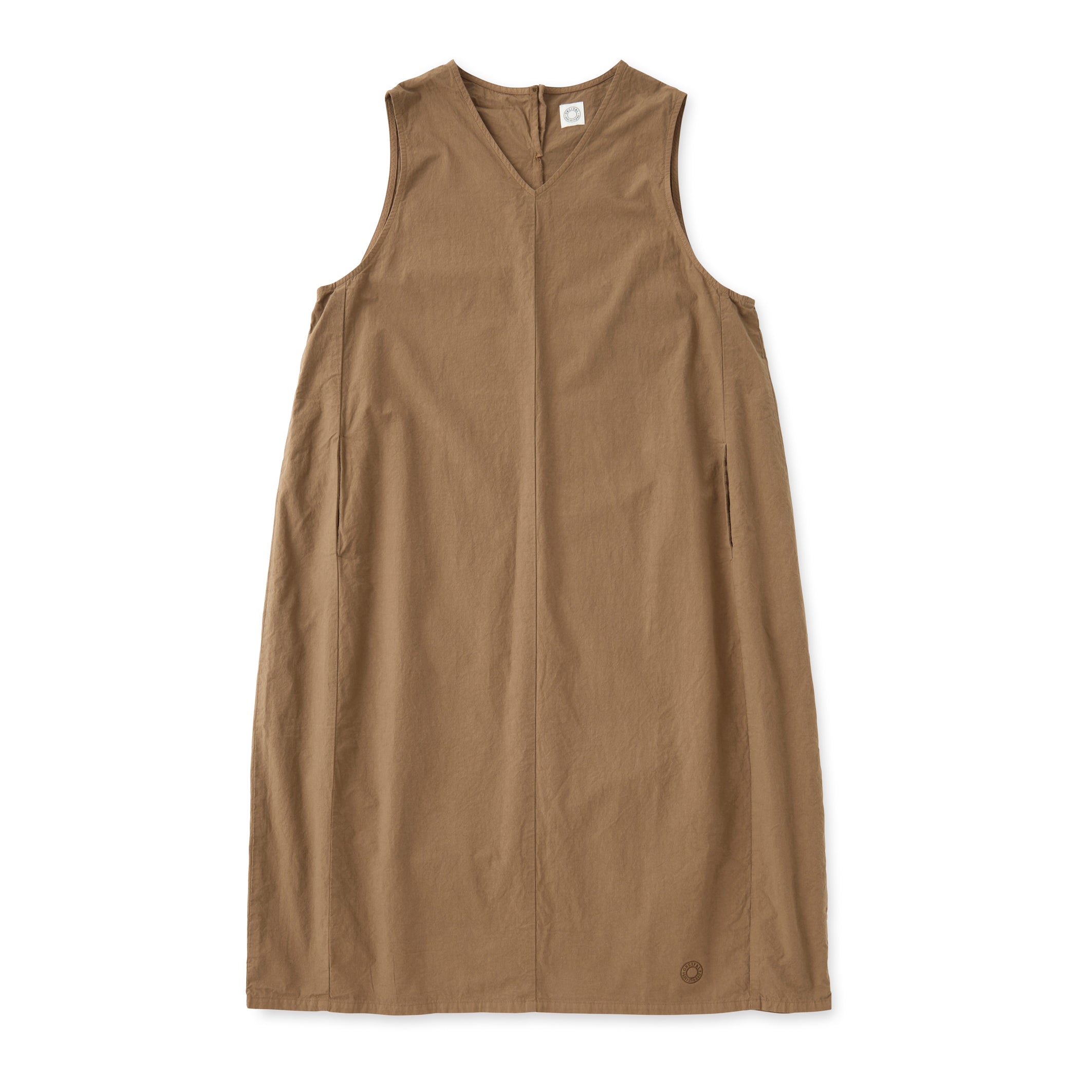 Women's Garment Dye Poplin V-Neck Dress