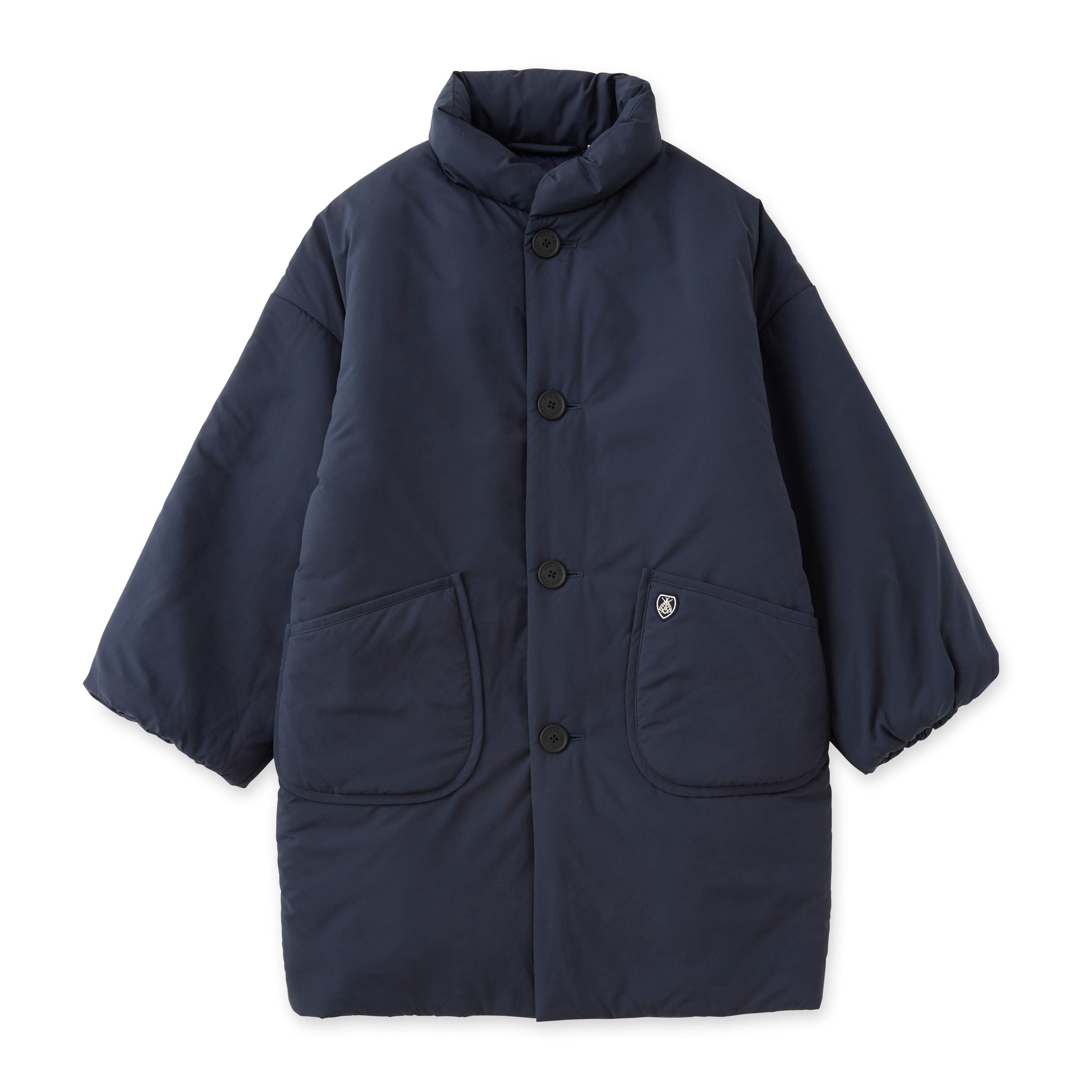 Women's Brushed Taffeta Stand Collar Long Blouson