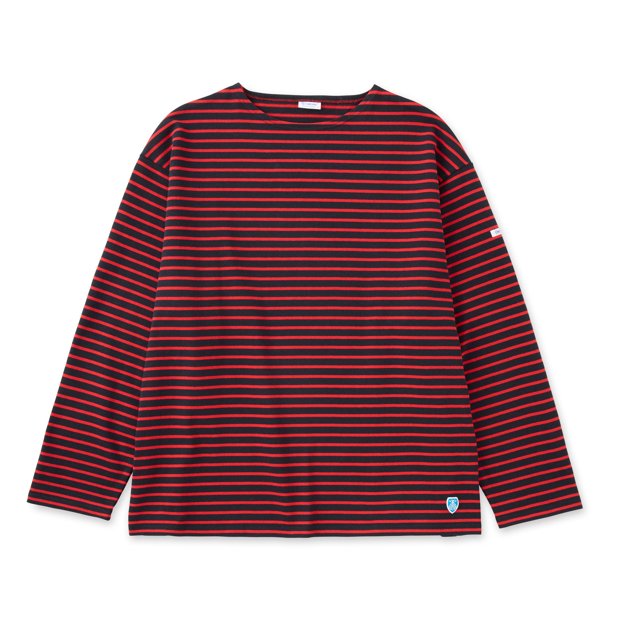 Men's Cotton Lourd Wide Basque Shirt Narrow Stripe