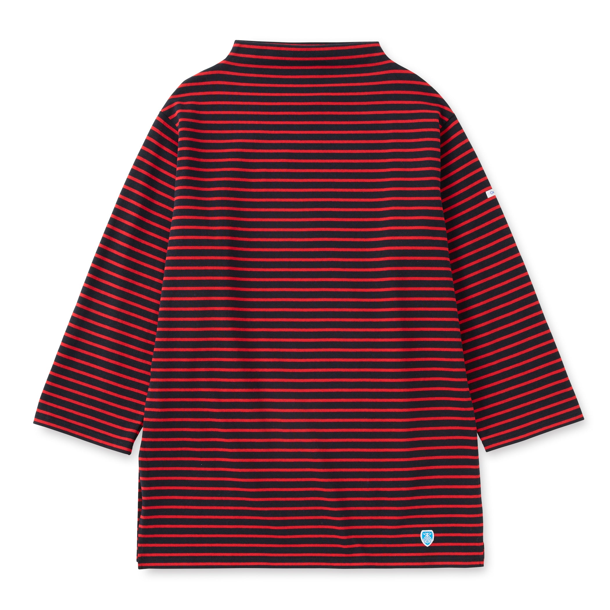 Women's Cotton Lourd Bottle Neck Dress Narrow Stripe