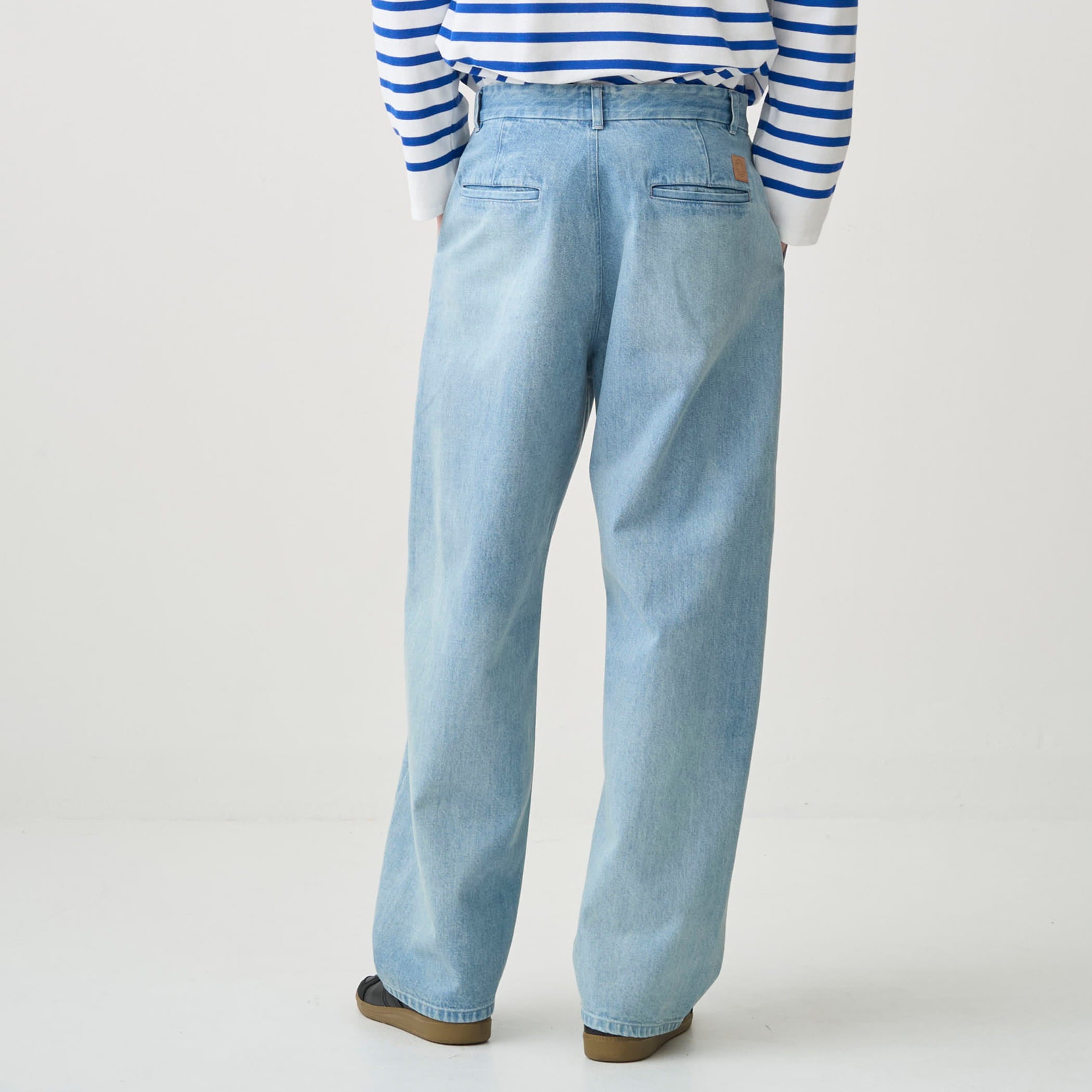 Men's Denim Wide Curve Pants Lt.blue