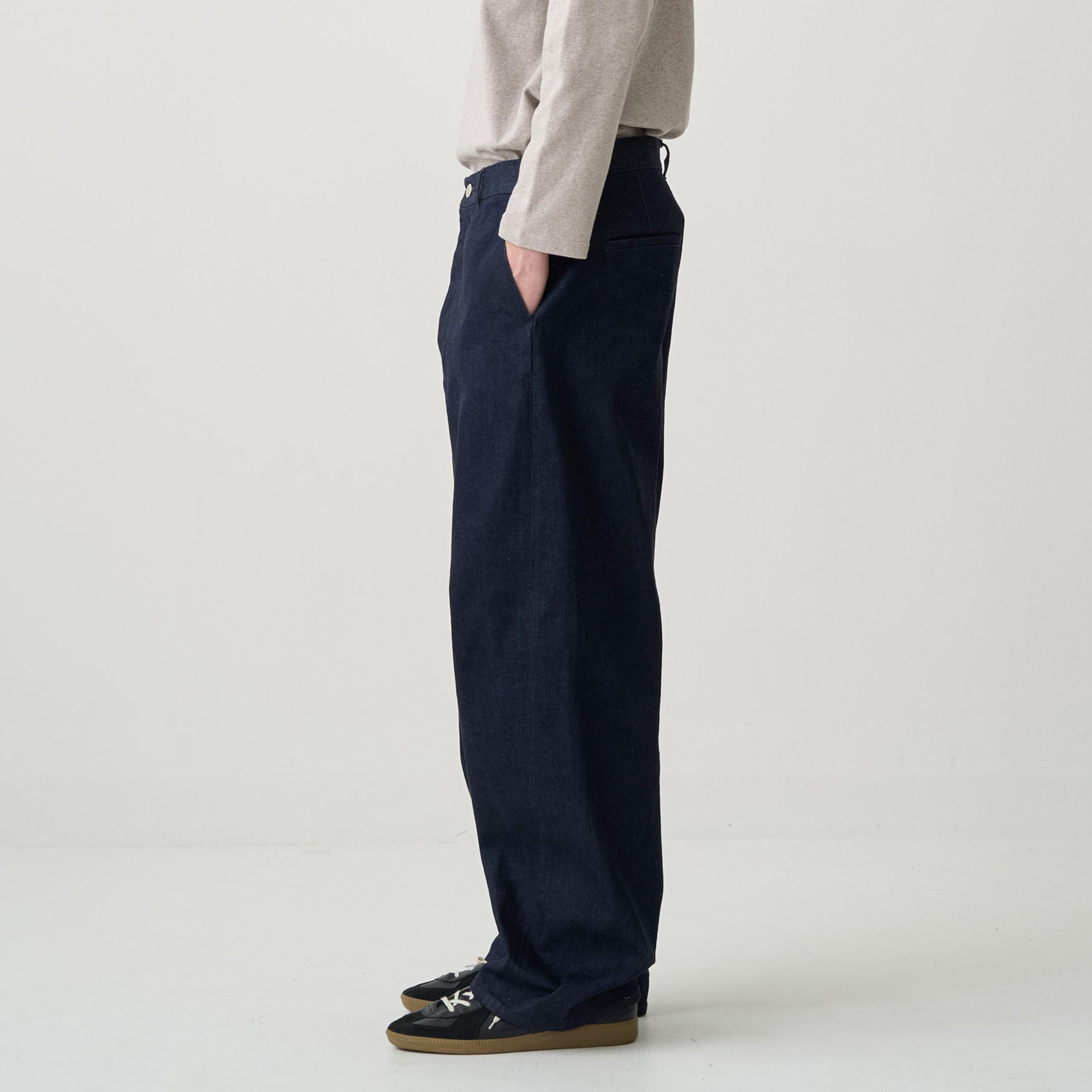 Men's Denim Wide Curve Pants Indigo Navy