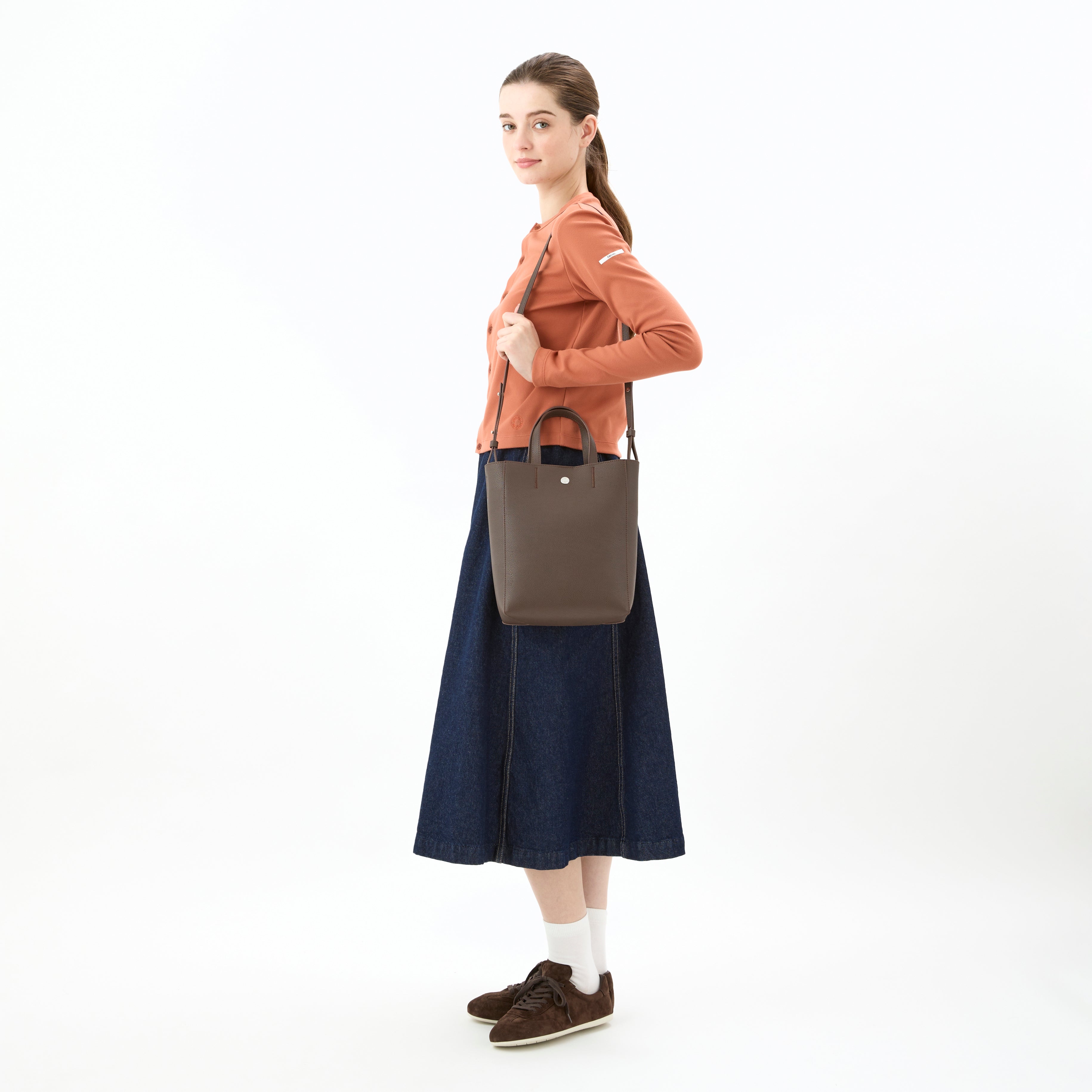 Double Face Leather 2way Tote Bag