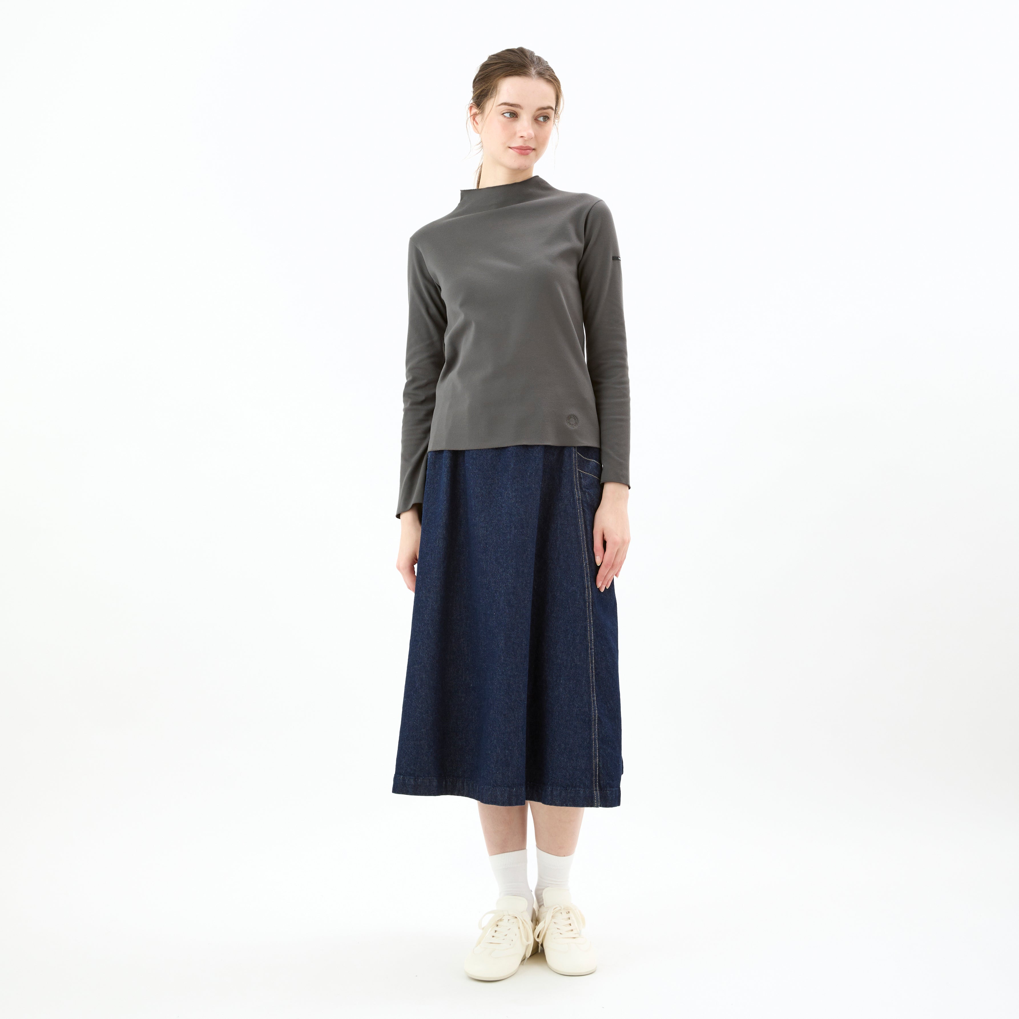 Women's Polyester Brushed Stretch Rib Bottle Neck Knit