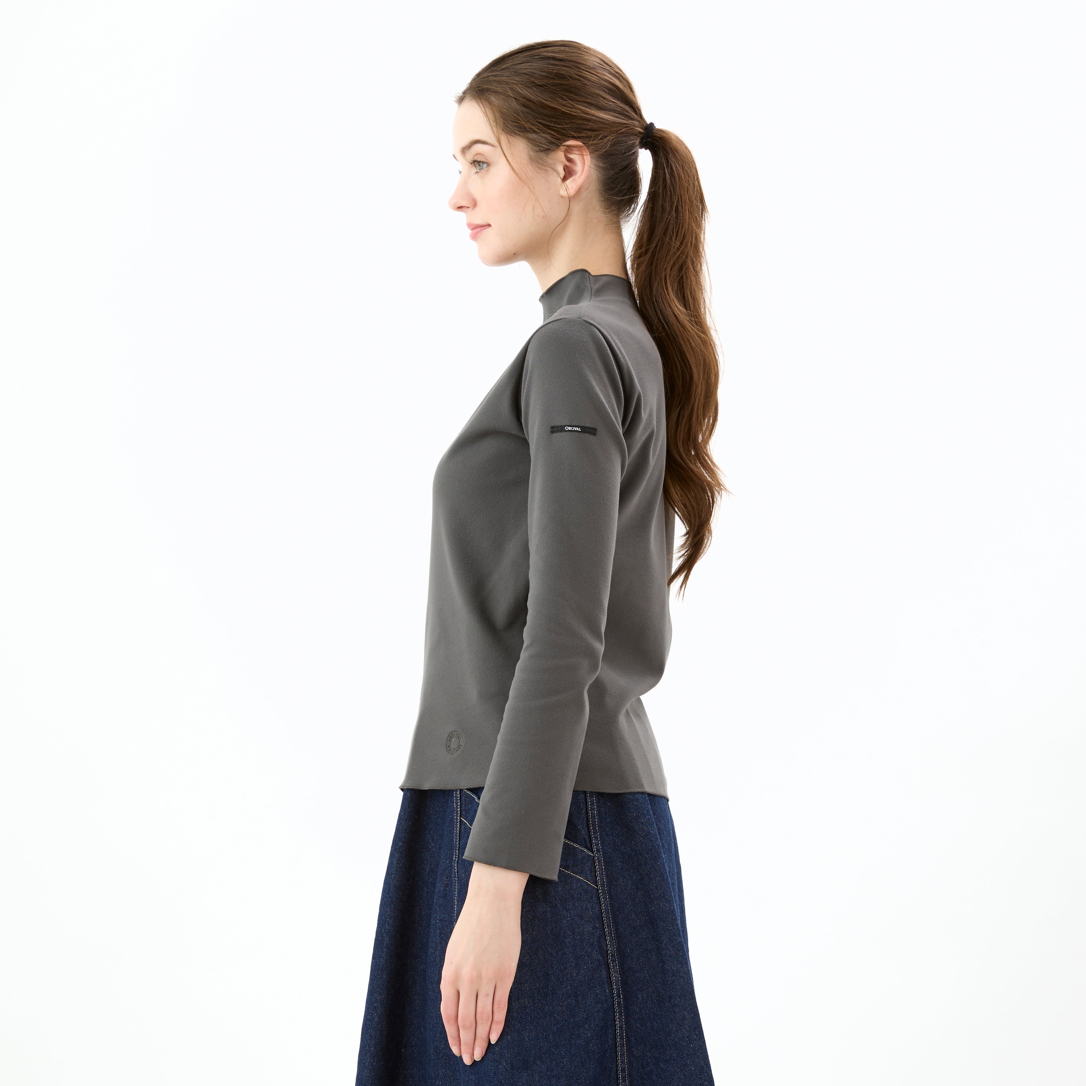 Women's Polyester Brushed Stretch Rib Bottle Neck Knit