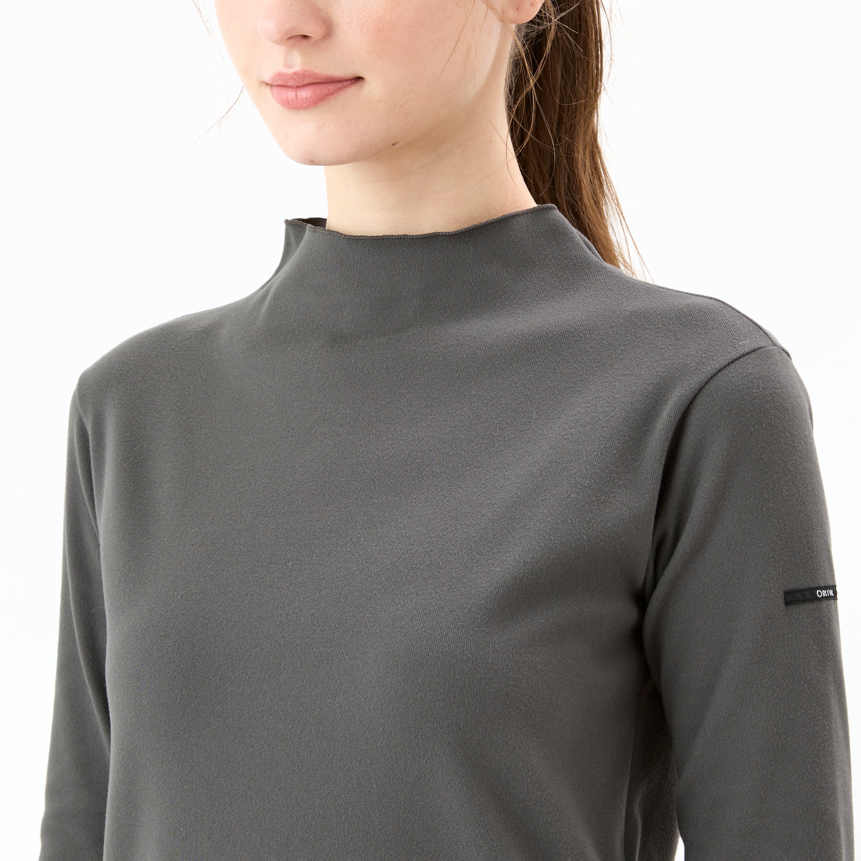 Women's Polyester Brushed Stretch Rib Bottle Neck Knit