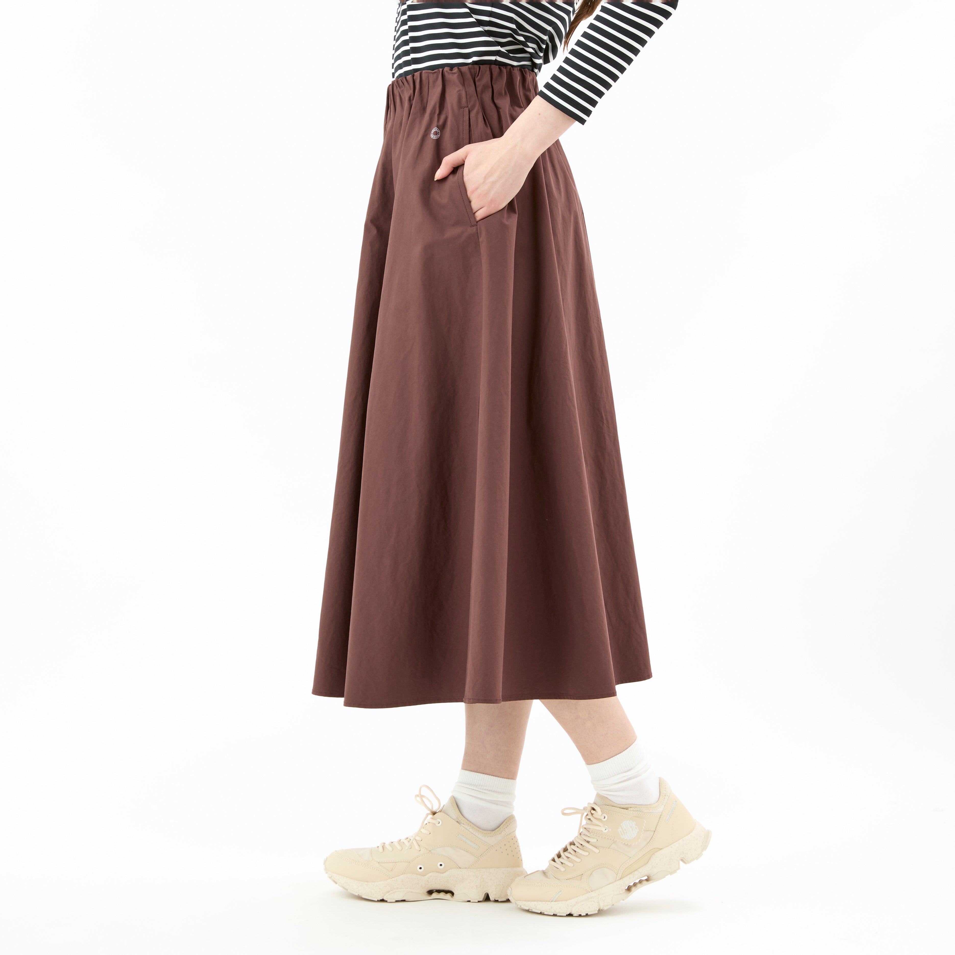 Women's Salt Shrinking Burberry Waist Gather Skirt