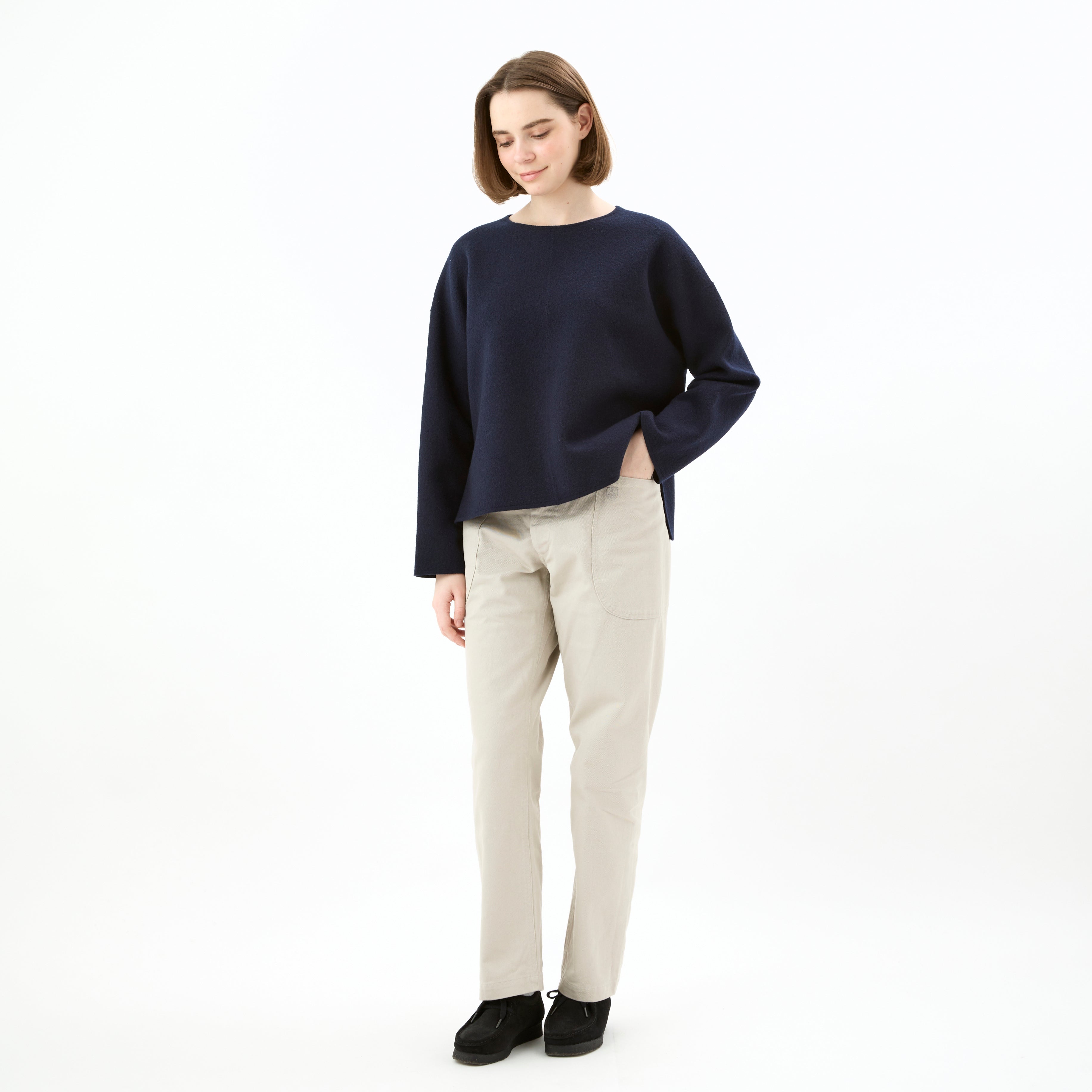 Women's Boiled Wool Jersey Pullover Knit