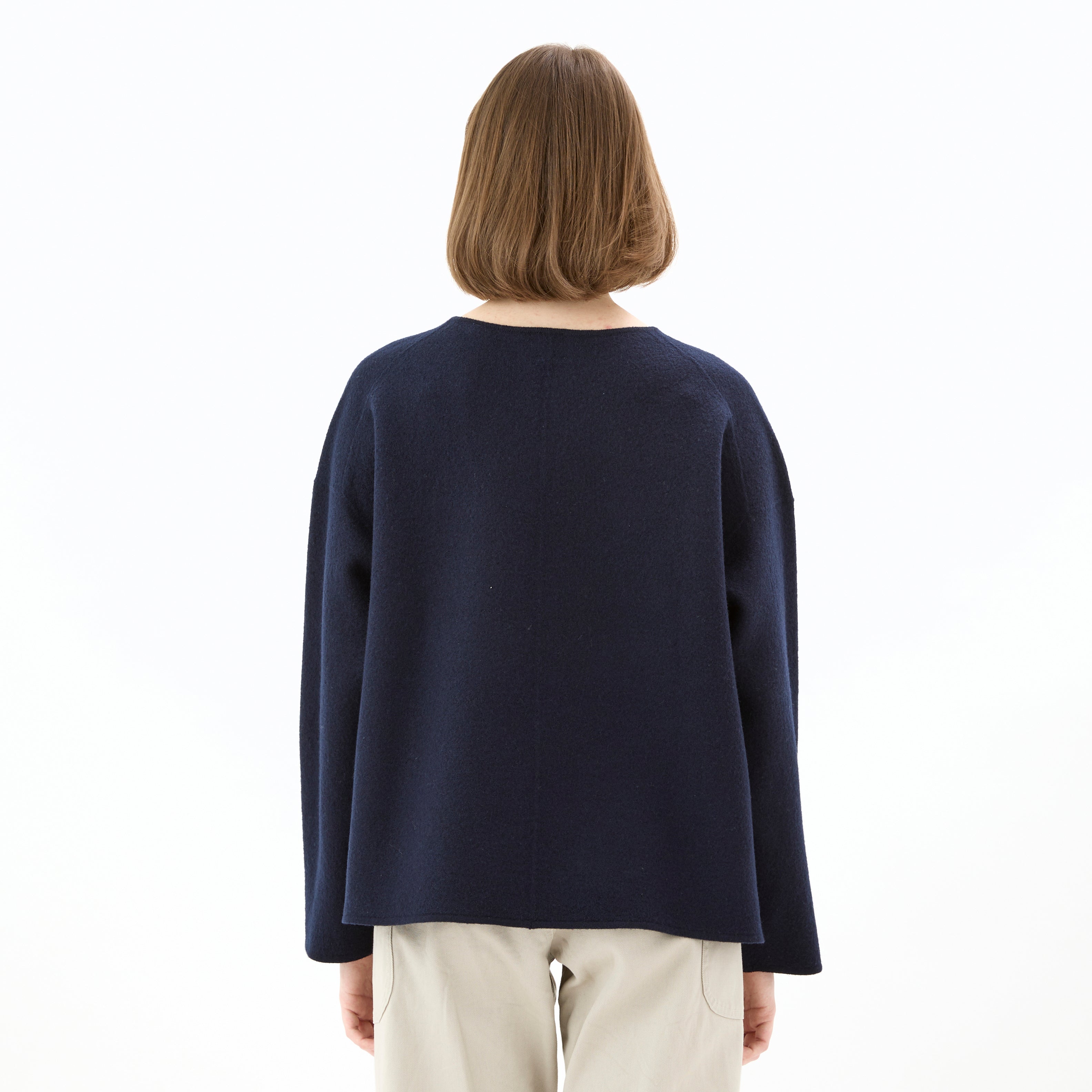 Women's Boiled Wool Jersey Pullover Knit