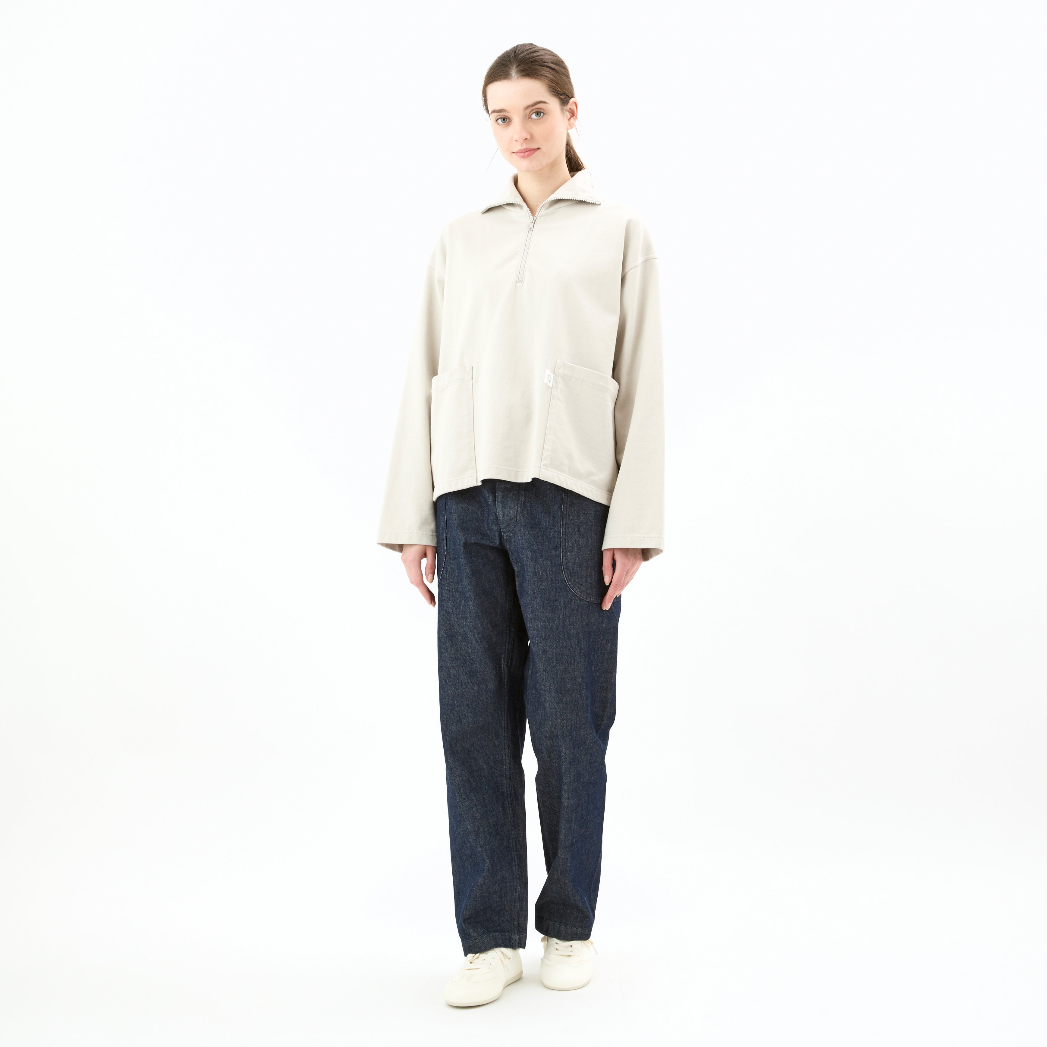 Cotton Heavy Jersey Half Zip Pullover