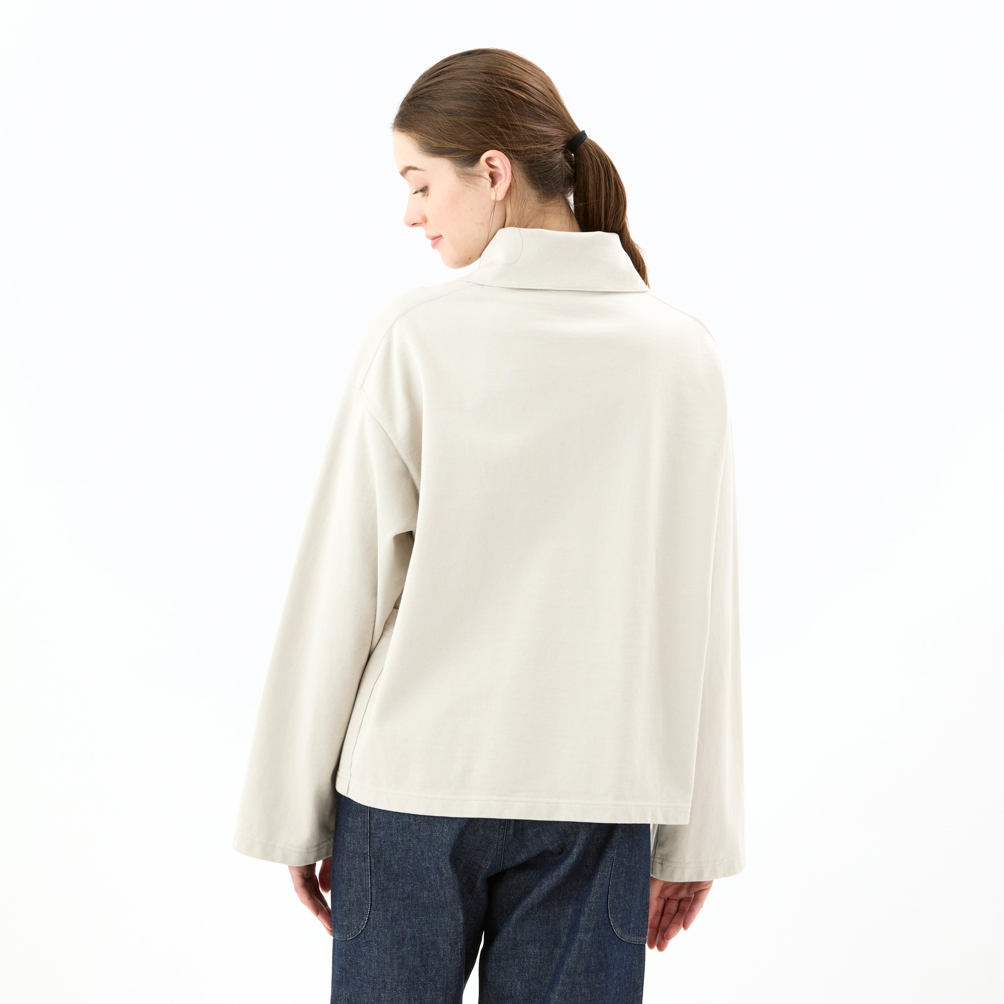 Cotton Heavy Jersey Half Zip Pullover