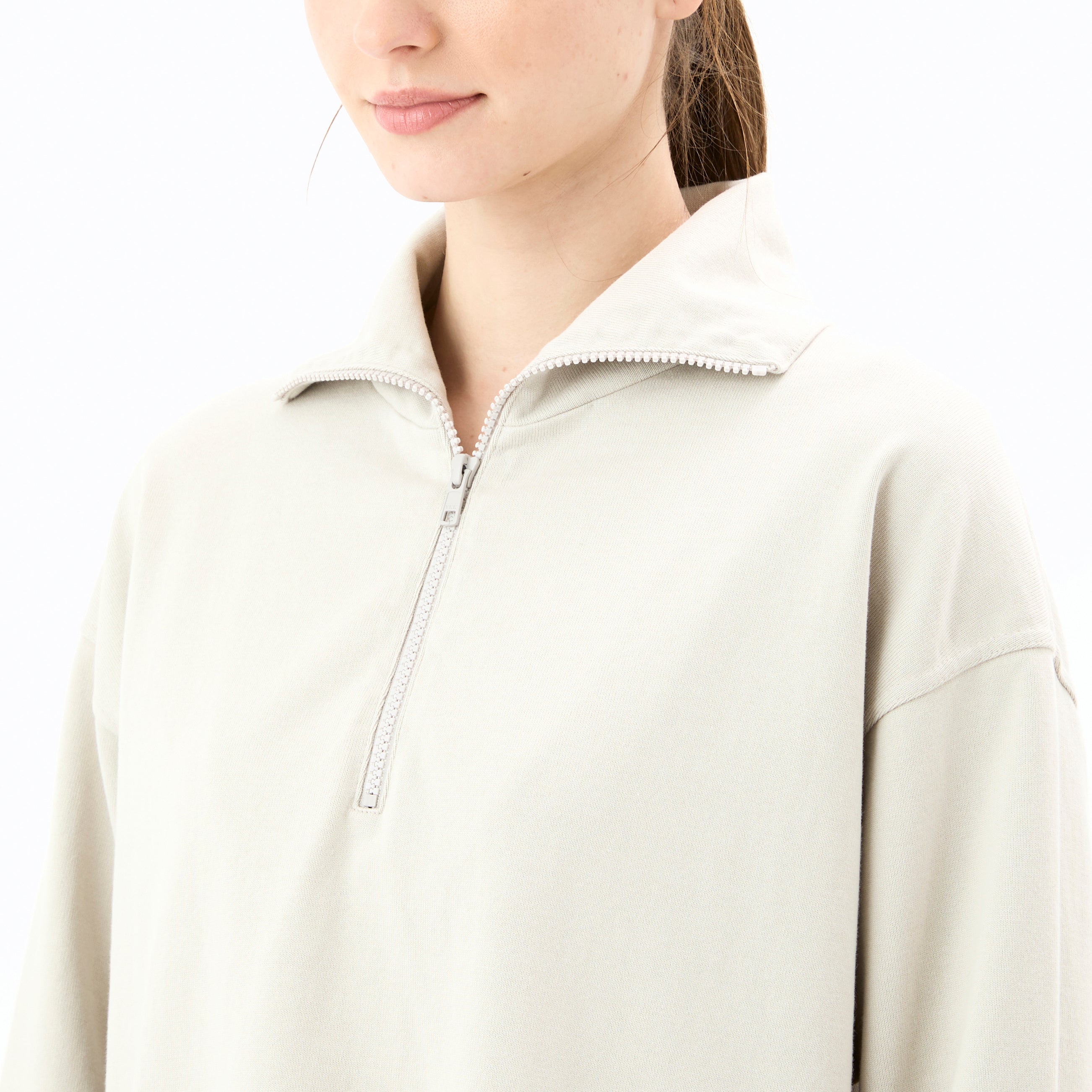 Cotton Heavy Jersey Half Zip Pullover