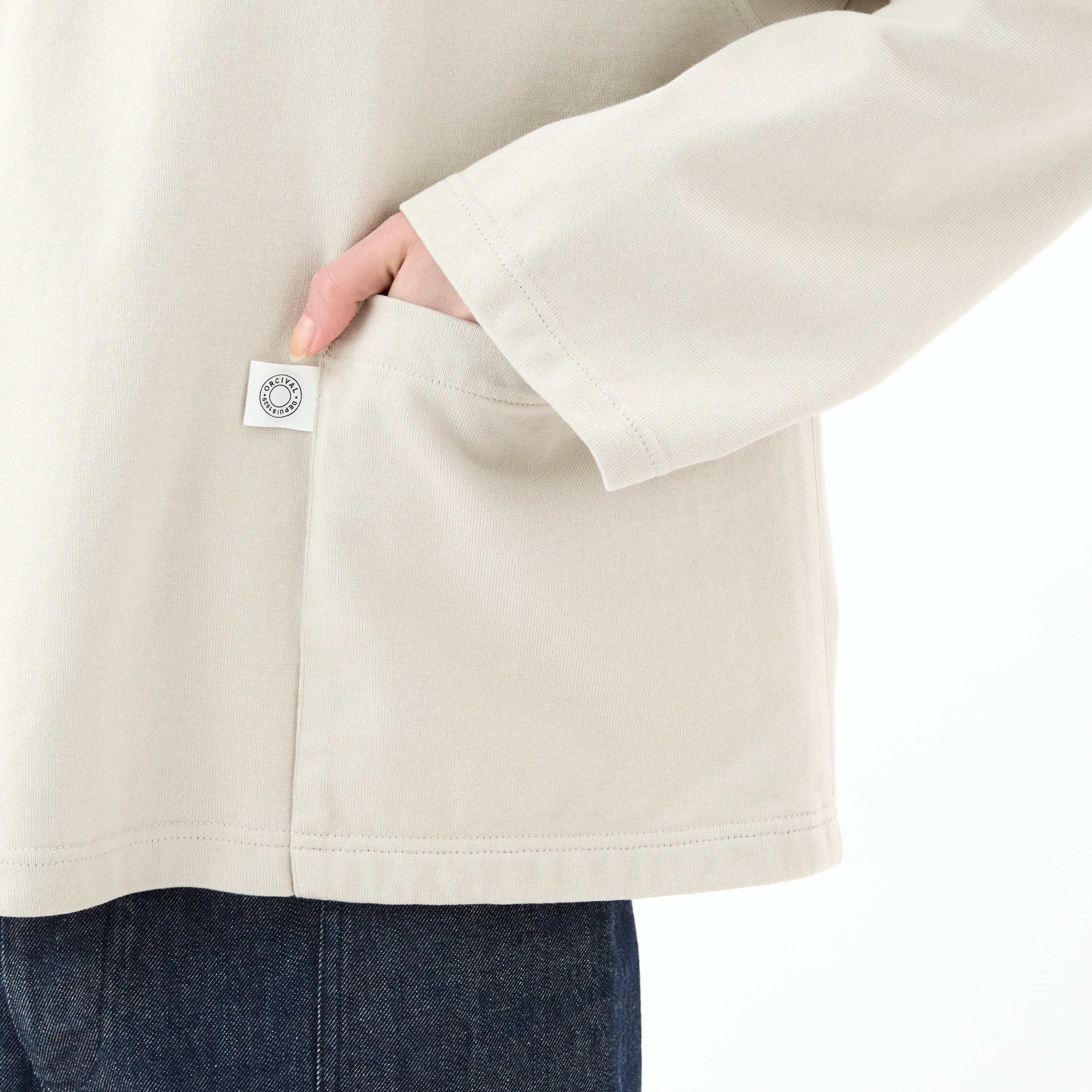 Cotton Heavy Jersey Half Zip Pullover