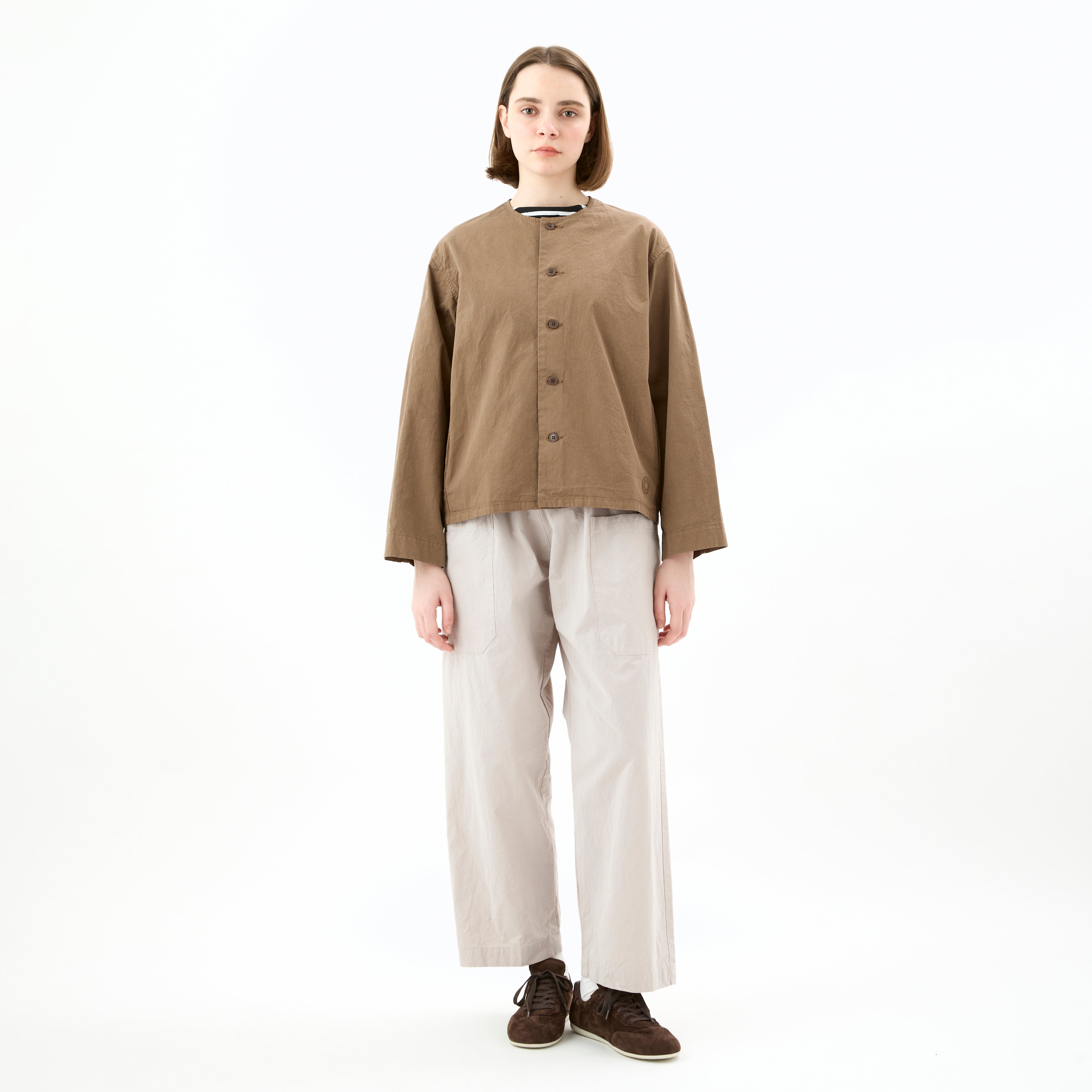 Garment Dye Twill Dump Collarless Shirt