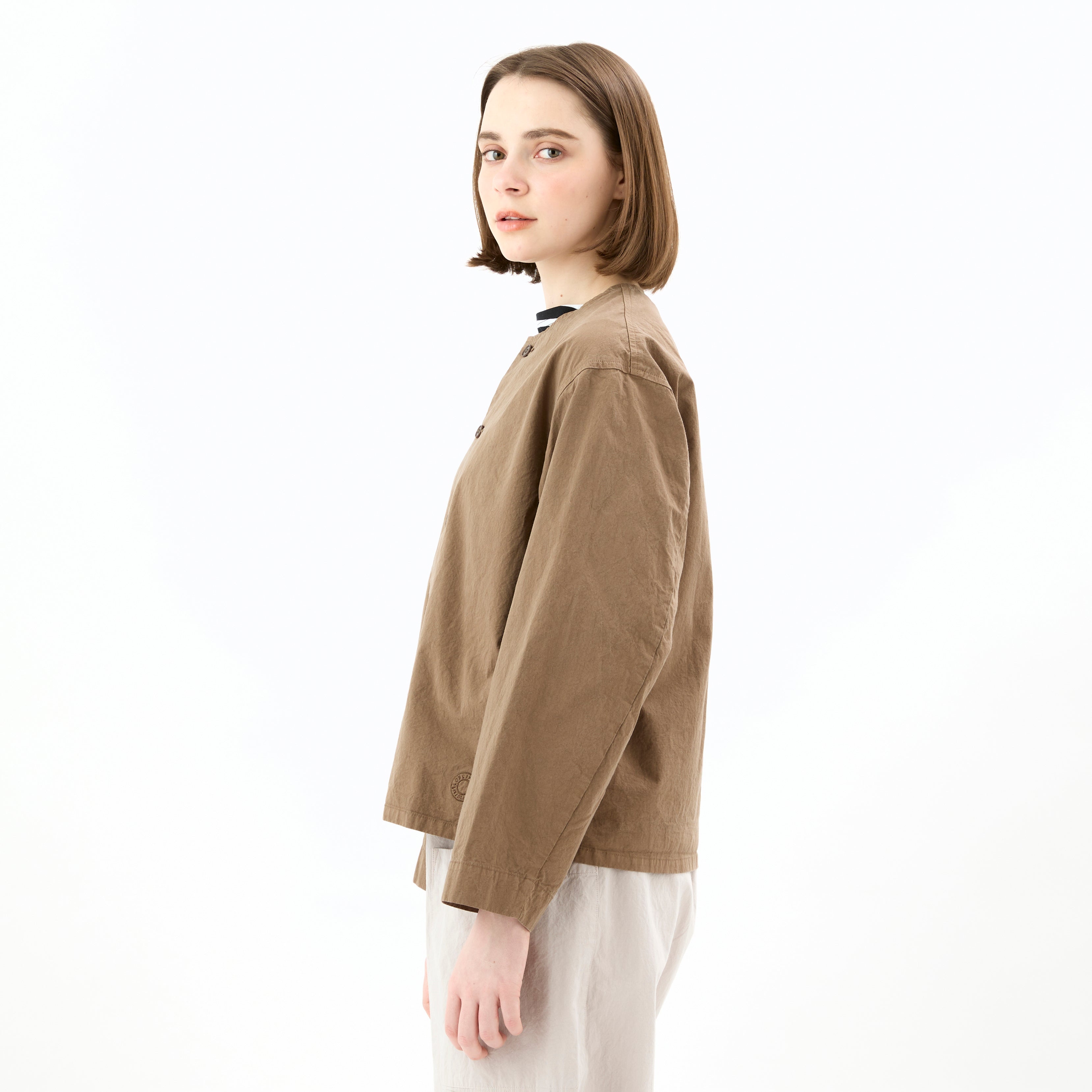 Garment Dye Twill Dump Collarless Shirt
