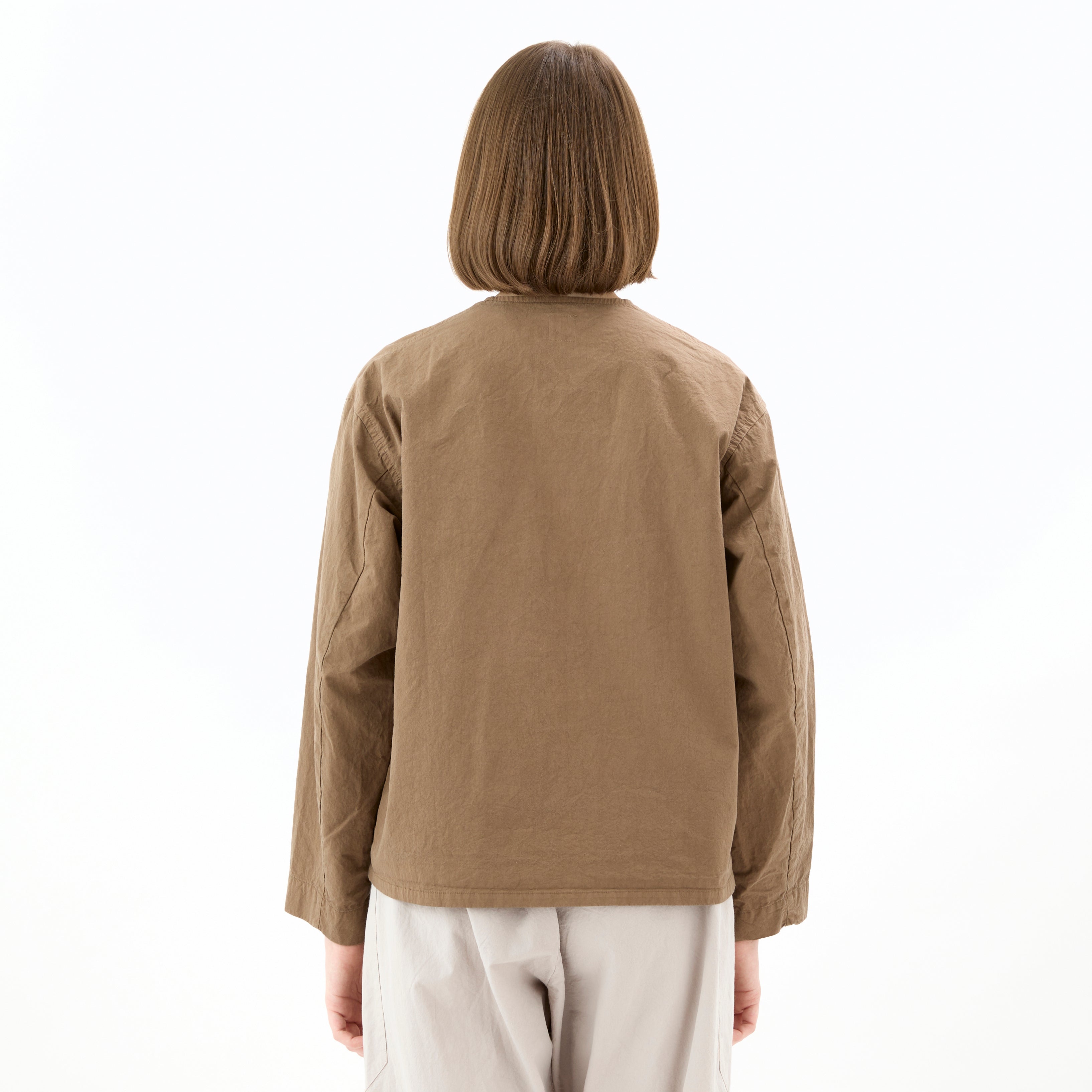 Garment Dye Twill Dump Collarless Shirt
