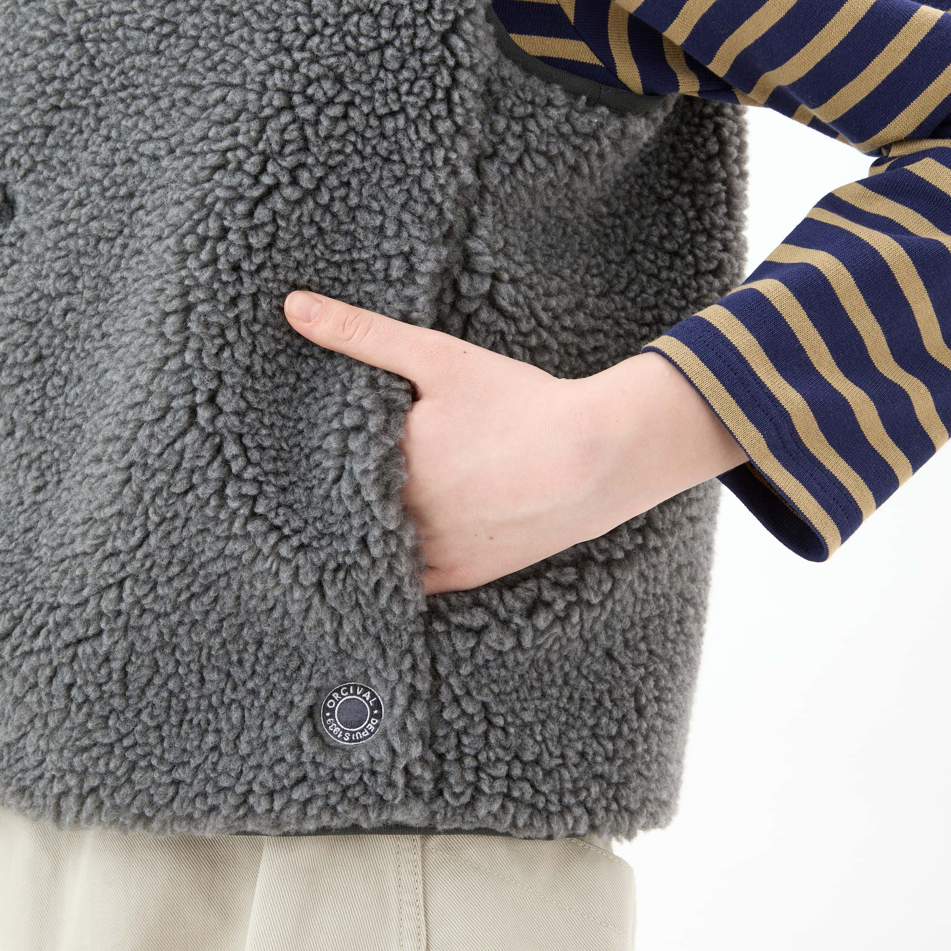 Women's Boa Fleece Collarless Vest
