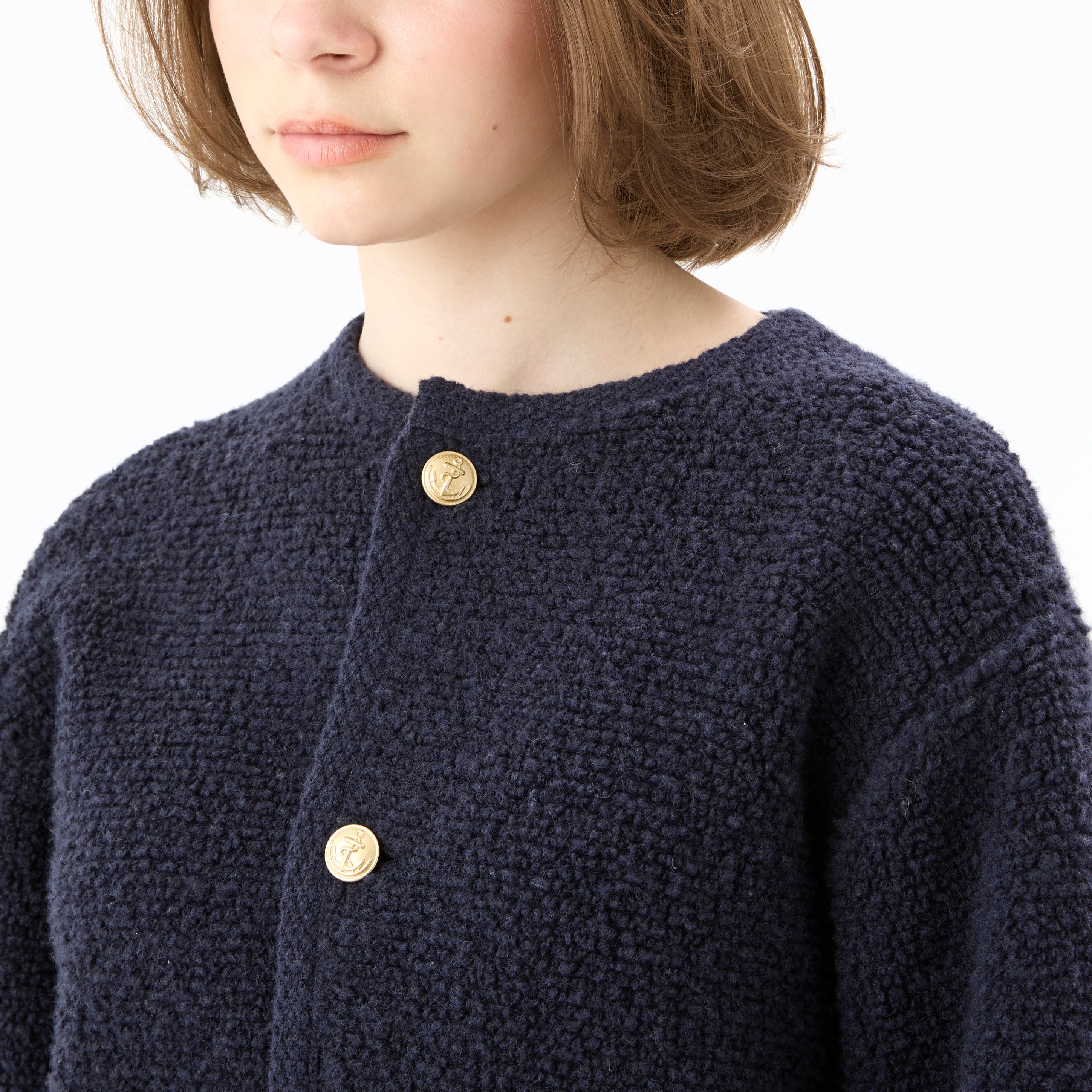 Women's Pile Knit Boucle Cardigan