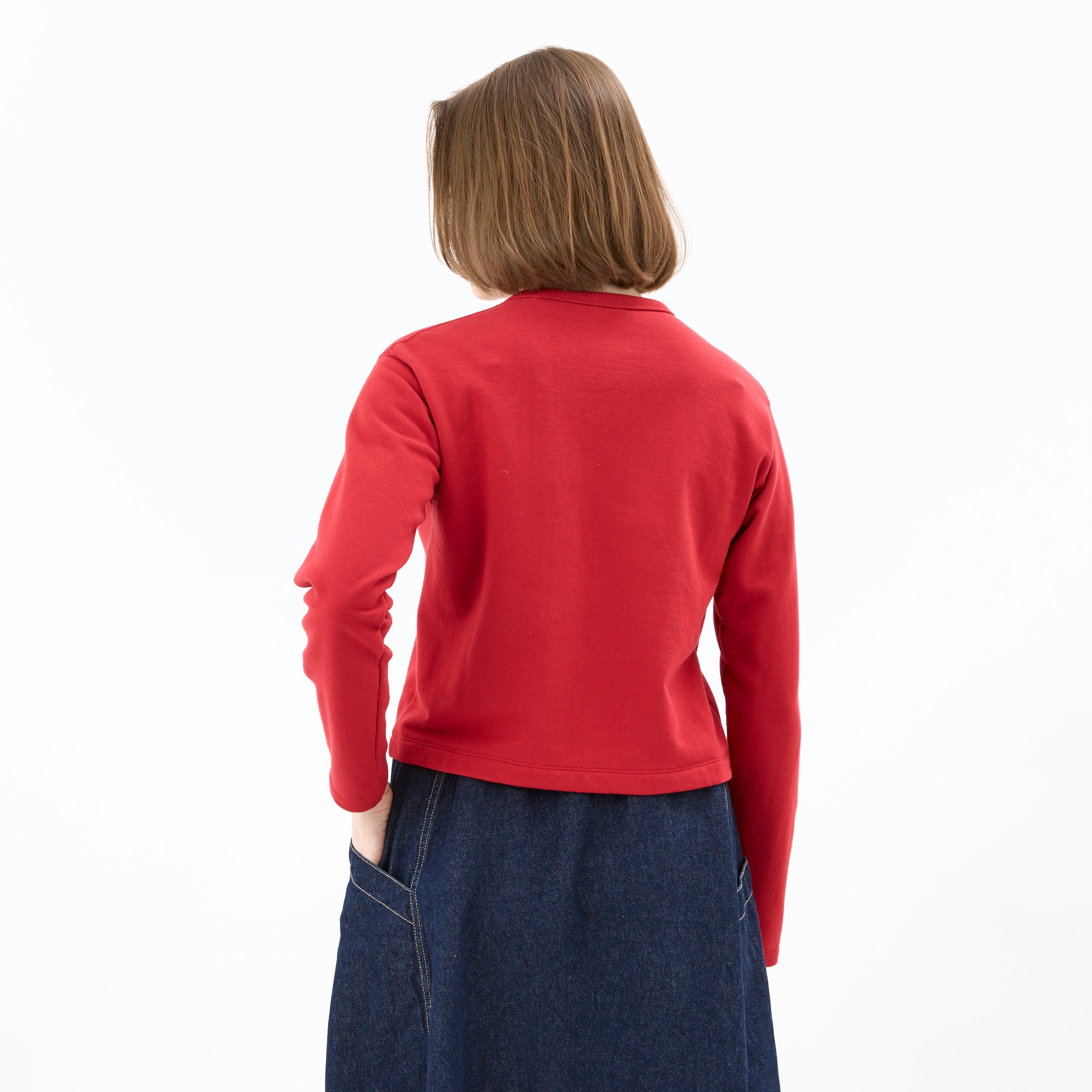 Women's Light French Terry Crew Neck Cardigan