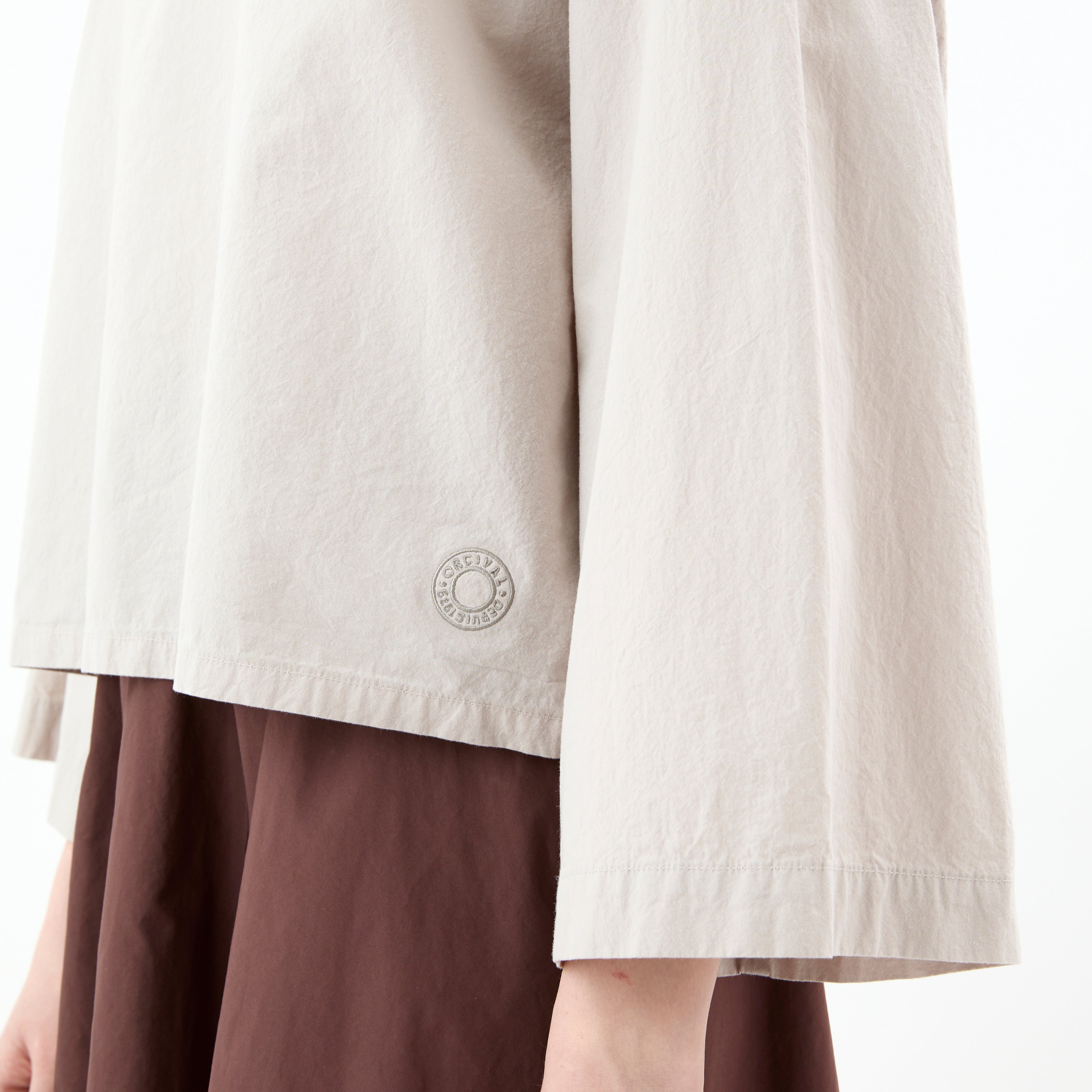 Women's Garment Dye Poplin Stand Collar Pullover