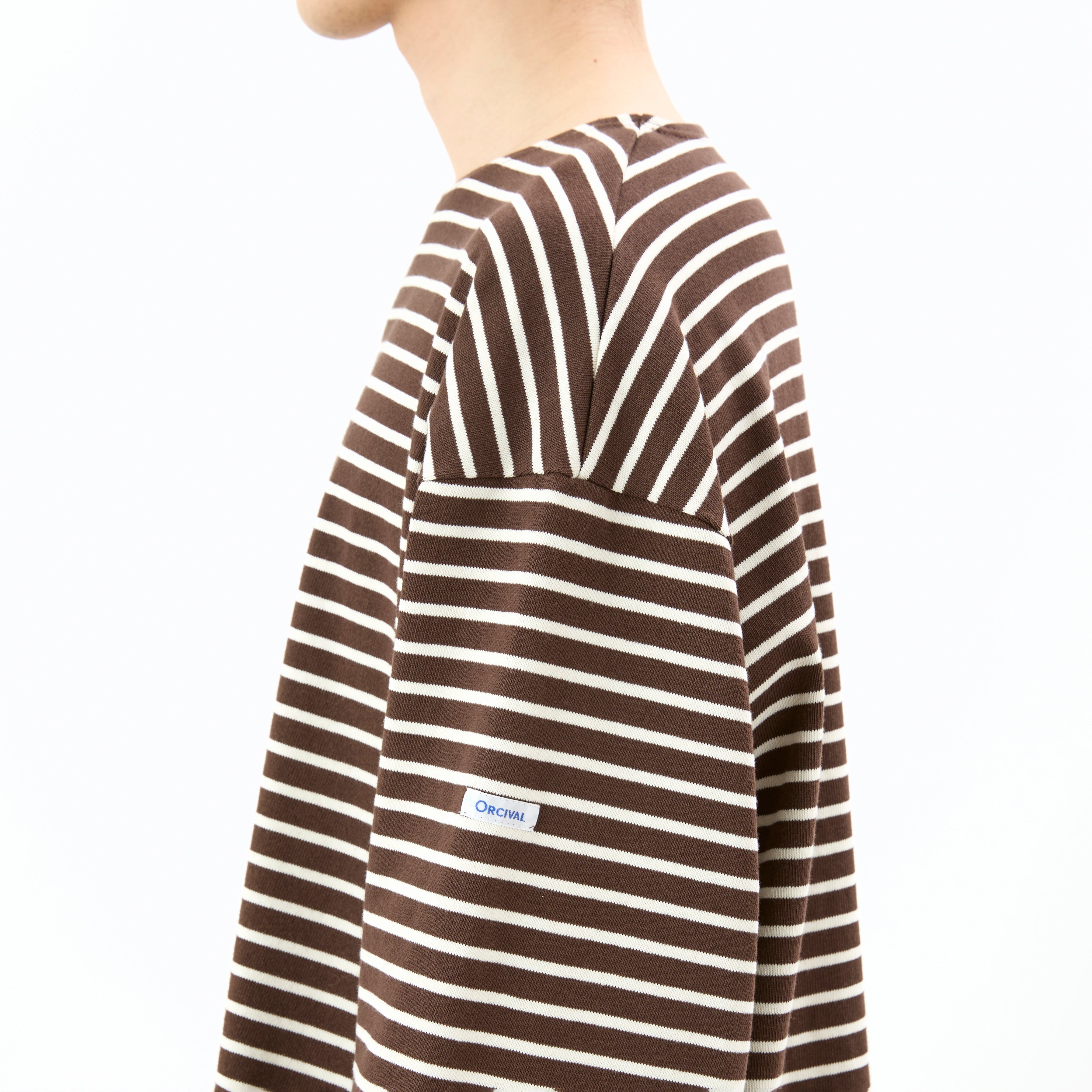 Men's Cotton Lourd Wide Basque Shirt Narrow Stripe