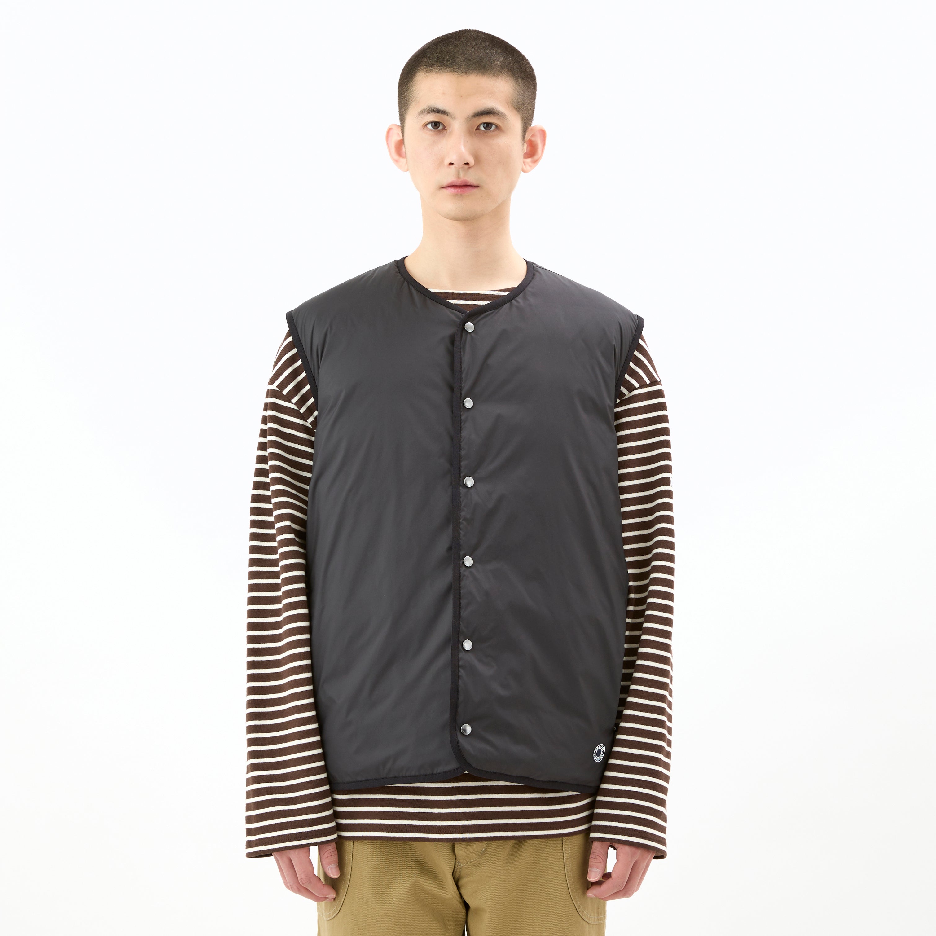 Men's Polyester Taffeta Round Neck Inner Down Vest