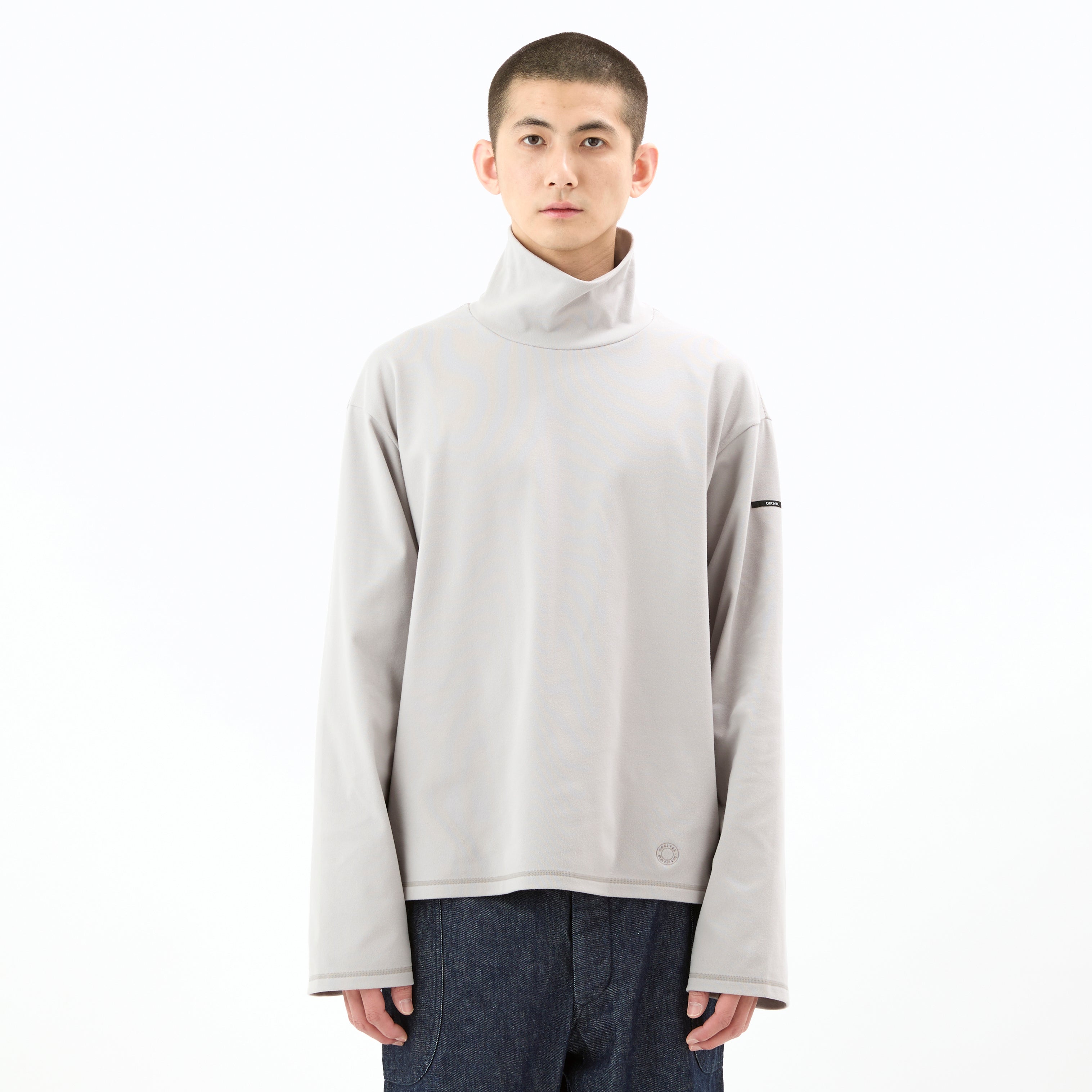 Men's Polyester Brushed Stretch Rib High Neck Knit