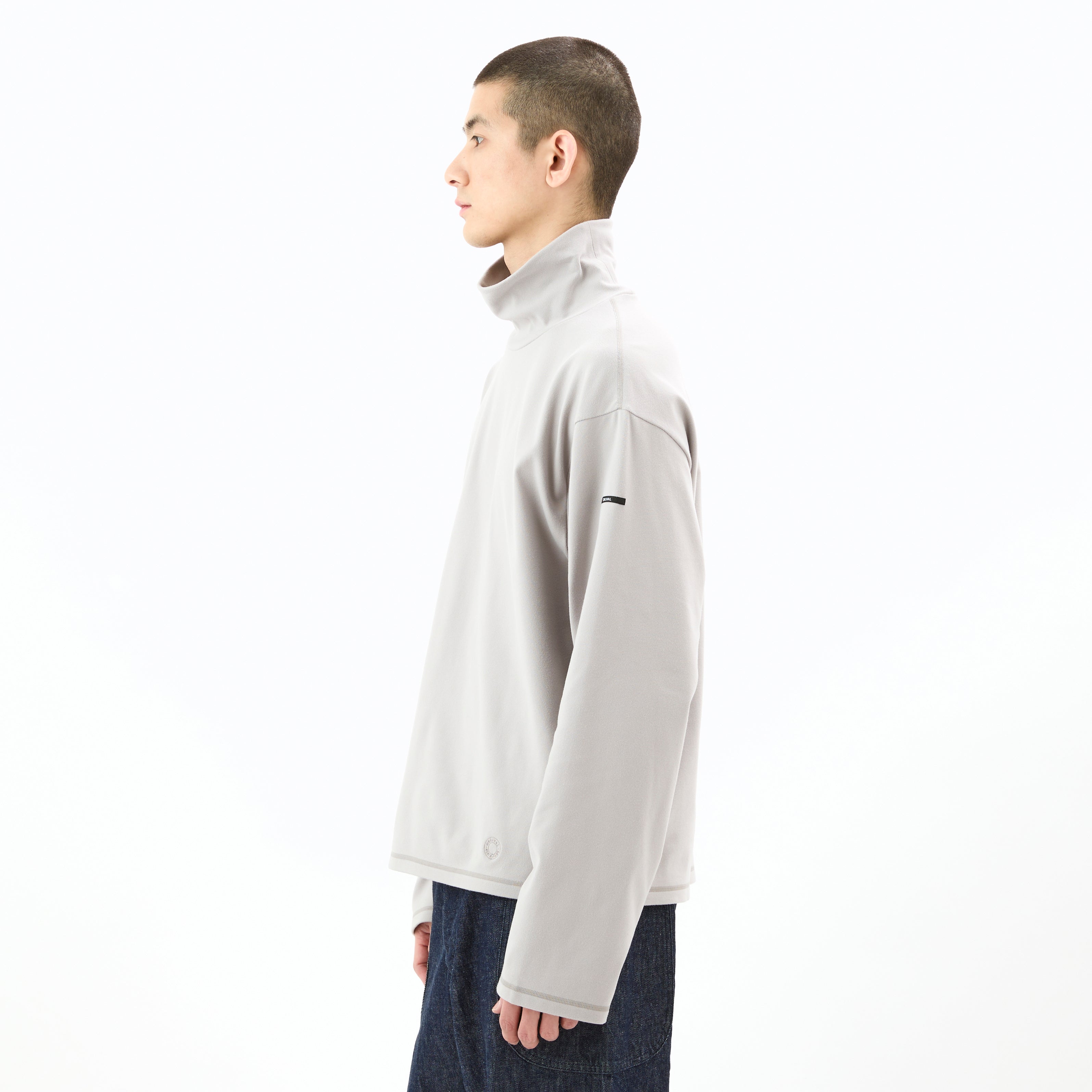 Men's Polyester Brushed Stretch Rib High Neck Knit