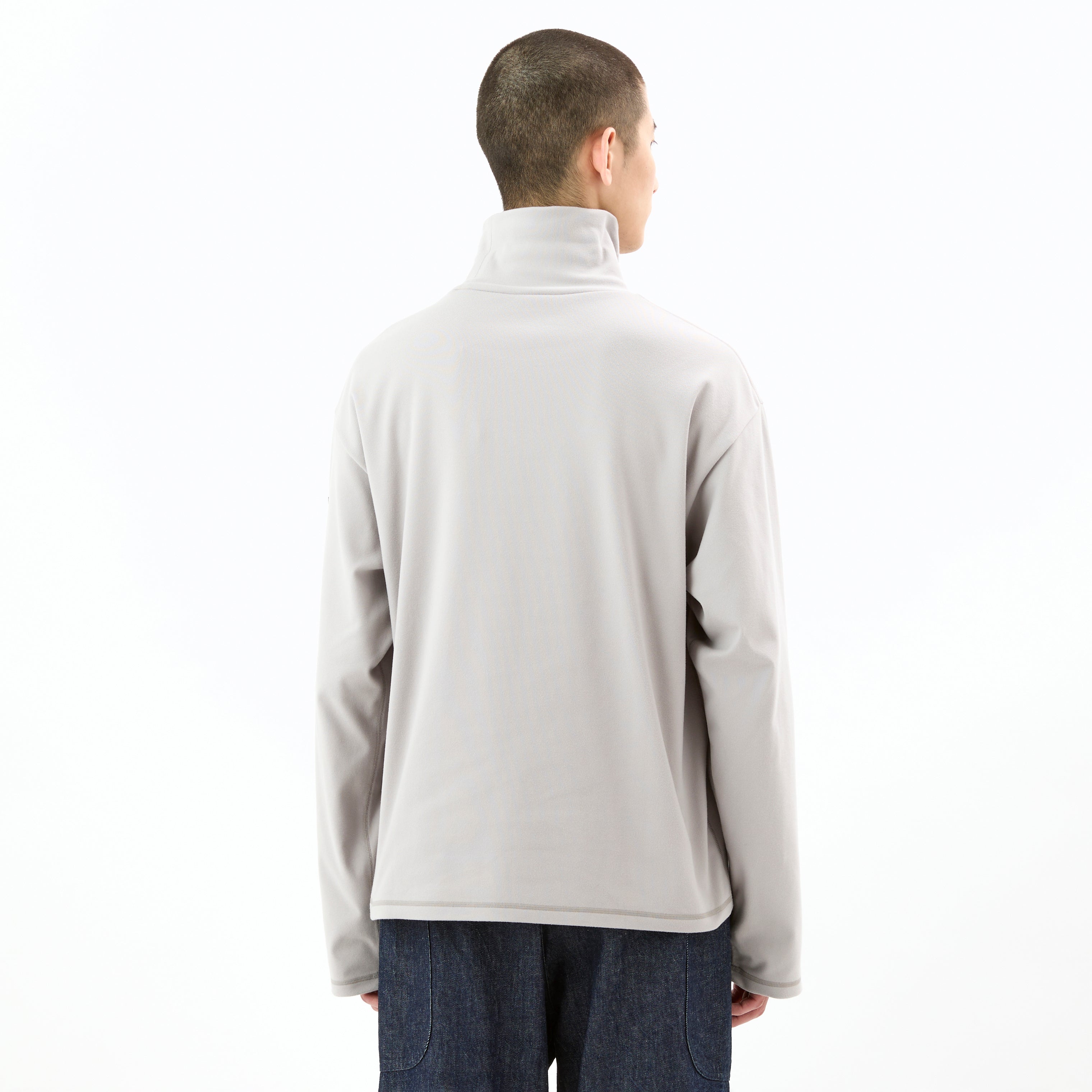 Men's Polyester Brushed Stretch Rib High Neck Knit