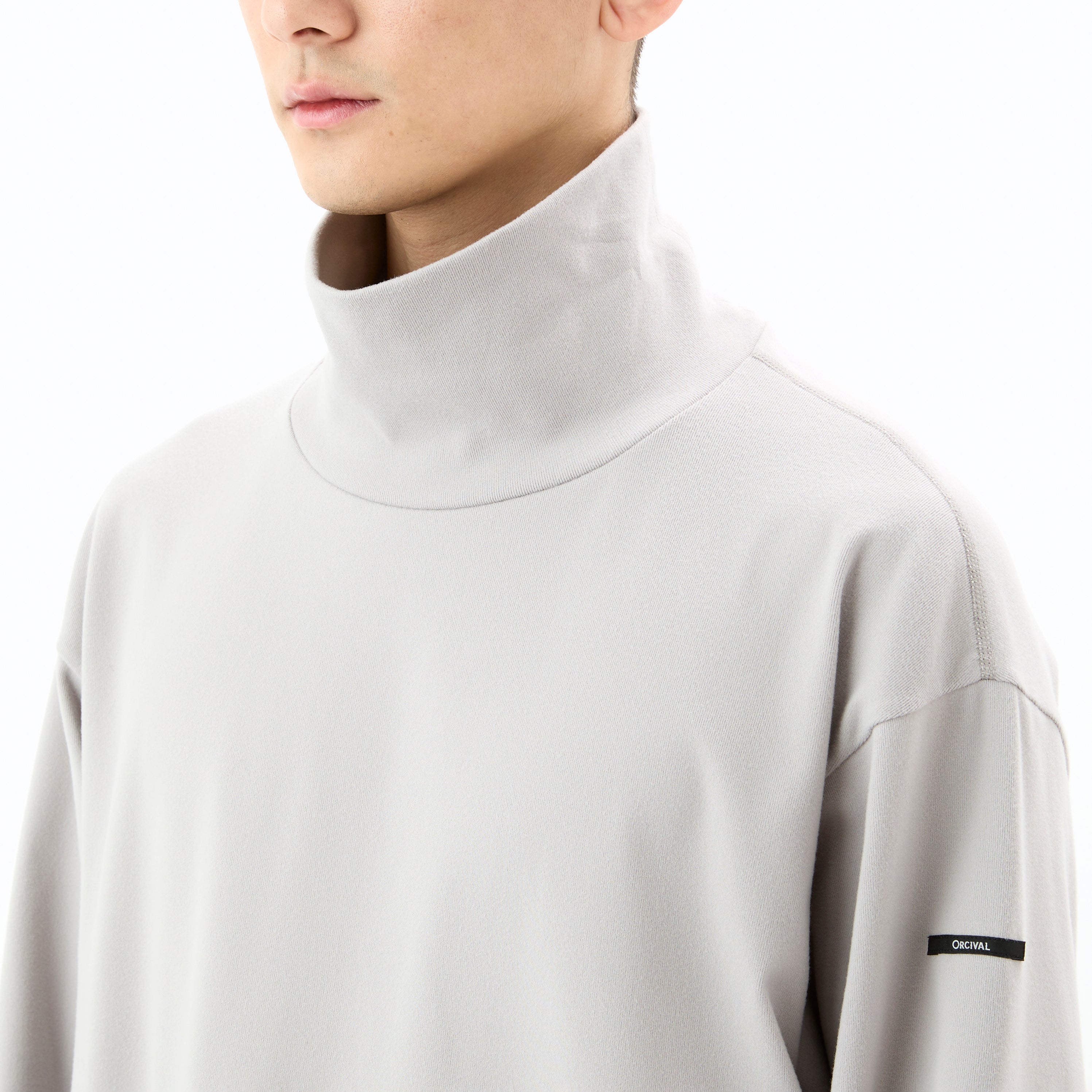 Men's Polyester Brushed Stretch Rib High Neck Knit