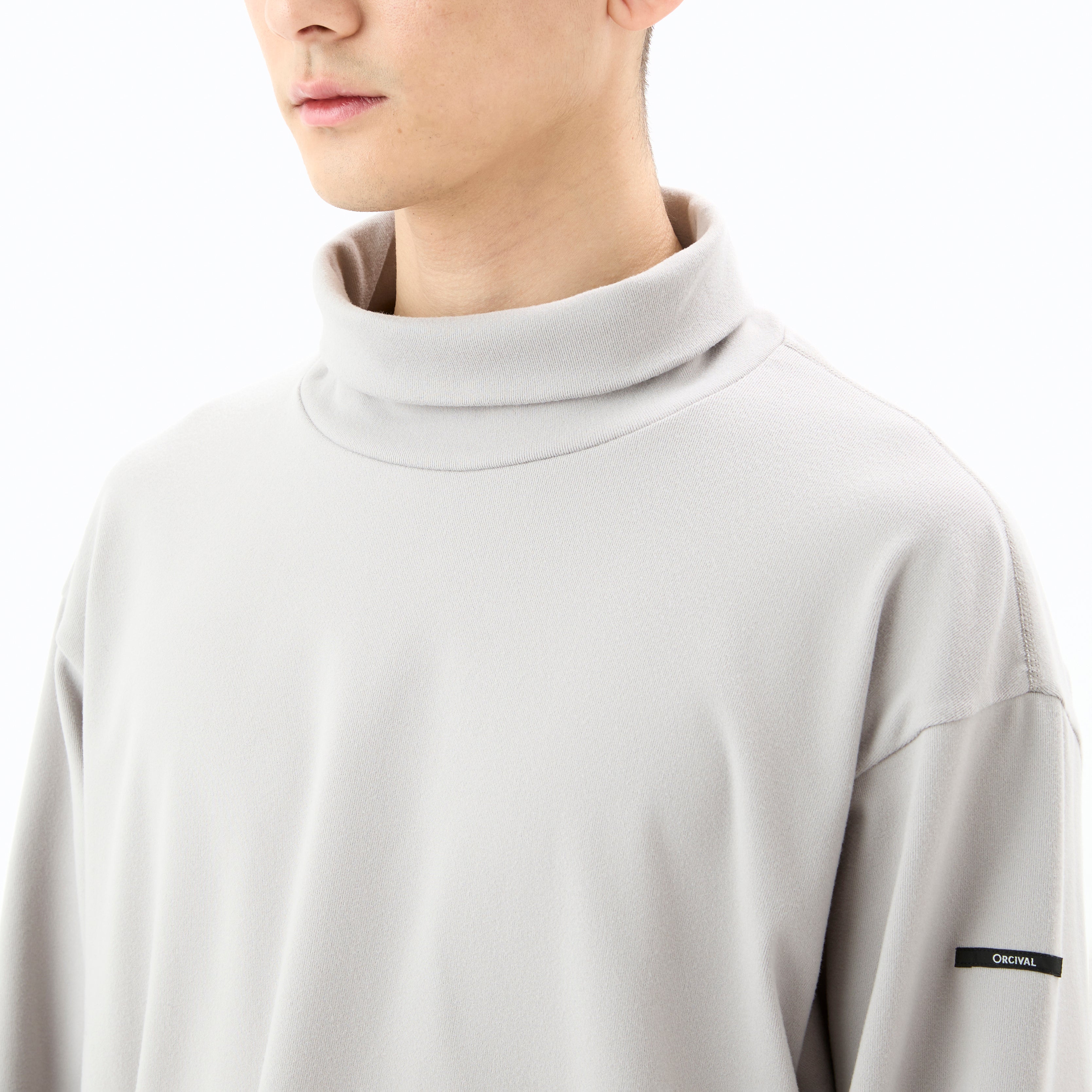 Men's Polyester Brushed Stretch Rib High Neck Knit