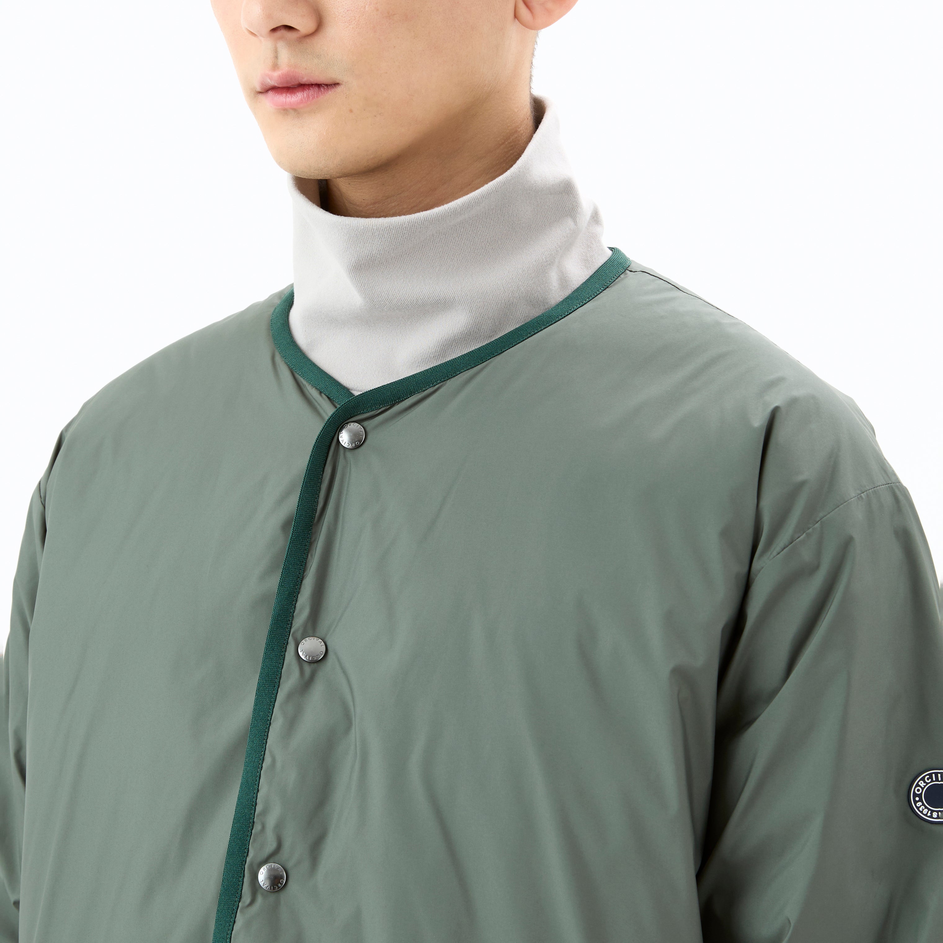 Men's Polyester Taffeta Round Neck Inner Down Blouson