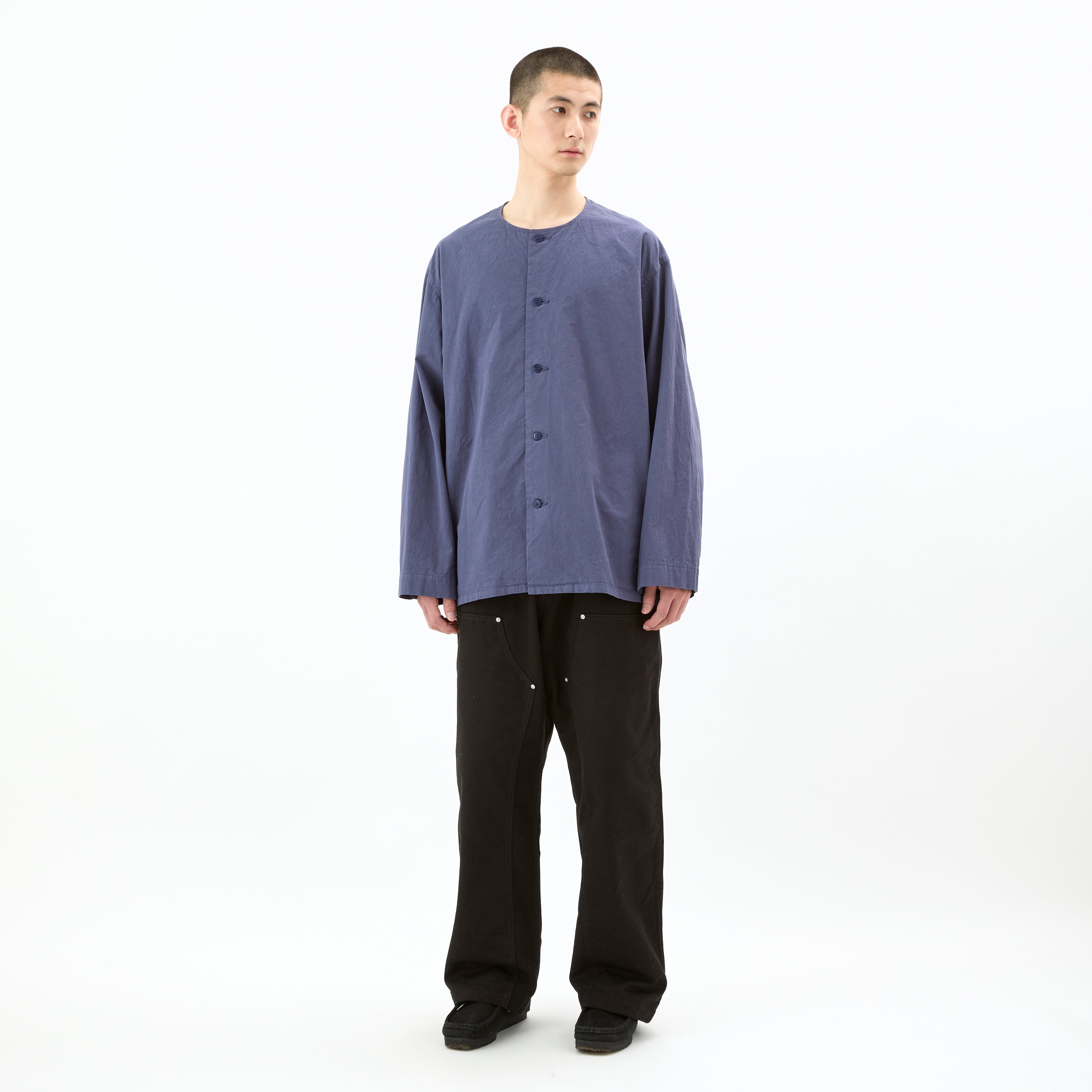 Garment Dye Twill Dump Collarless Shirt