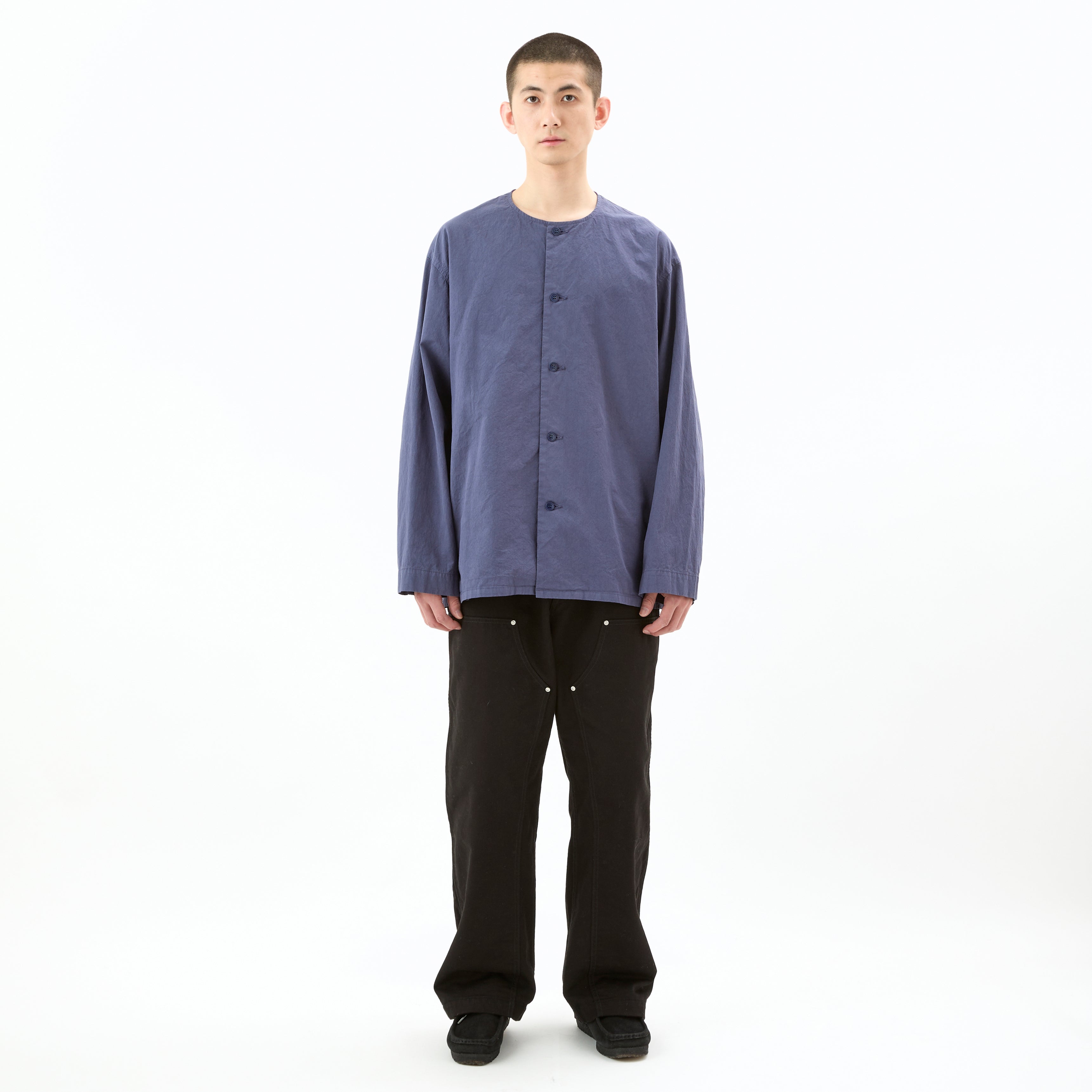 Garment Dye Twill Dump Collarless Shirt