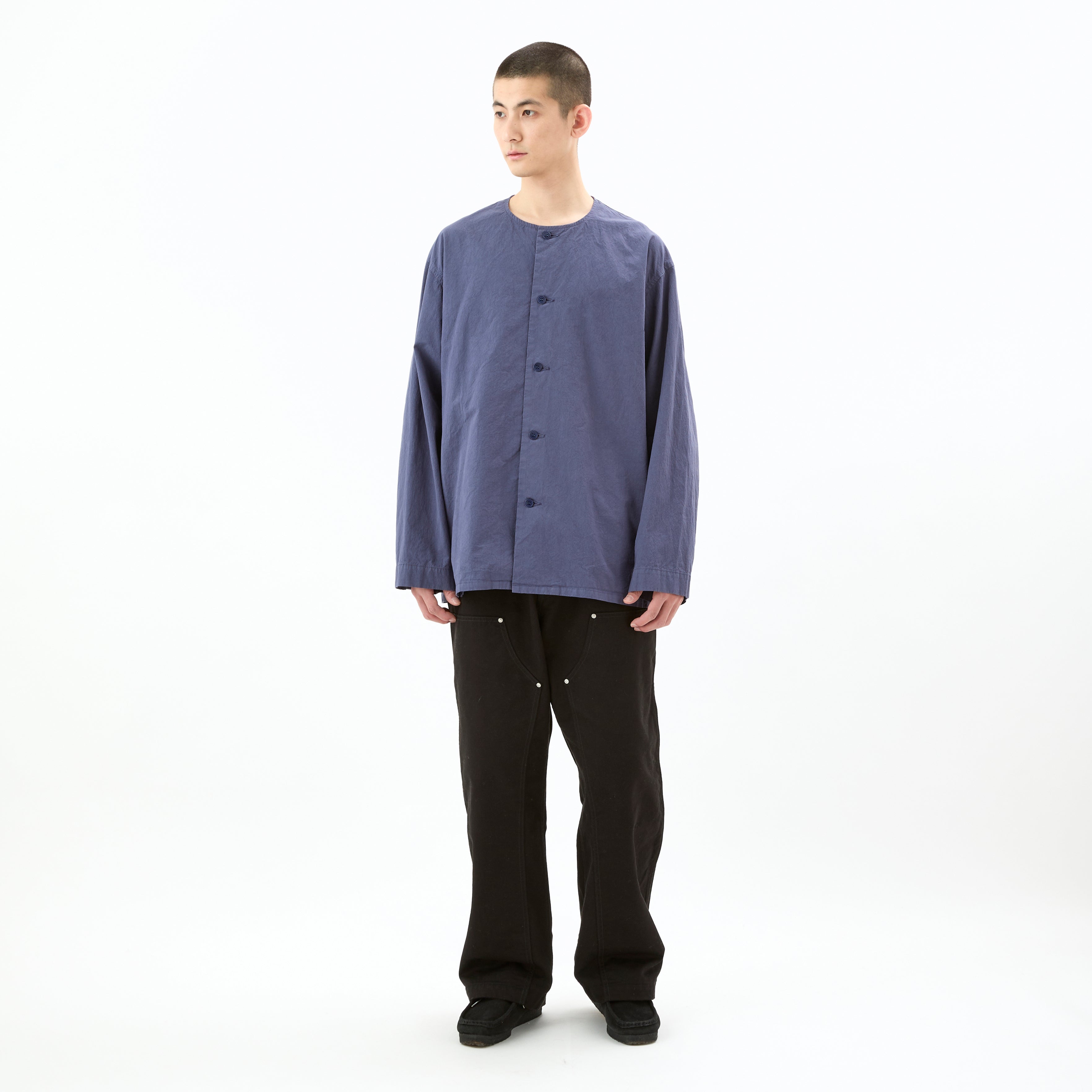 Garment Dye Twill Dump Collarless Shirt