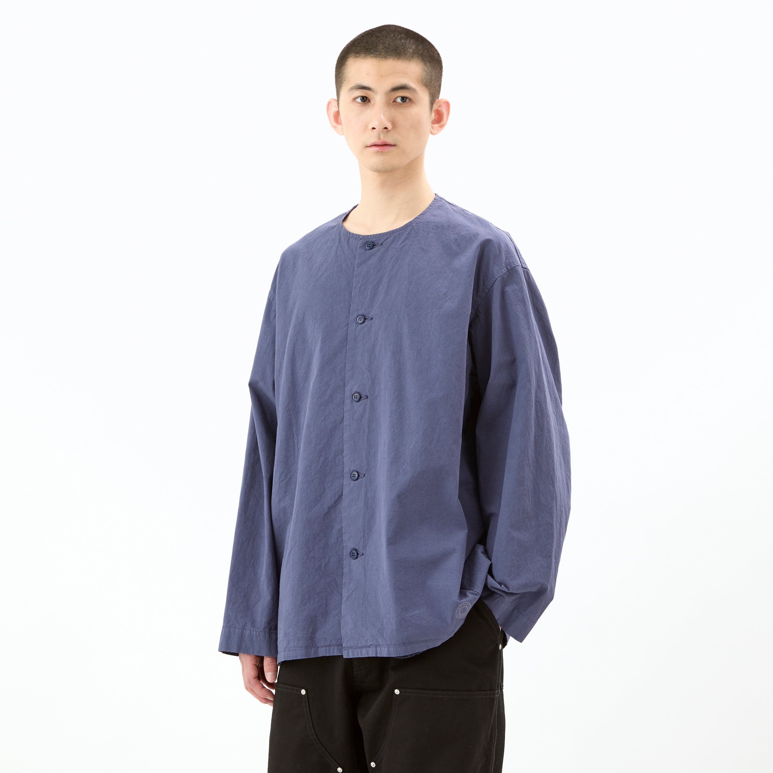 Garment Dye Twill Dump Collarless Shirt