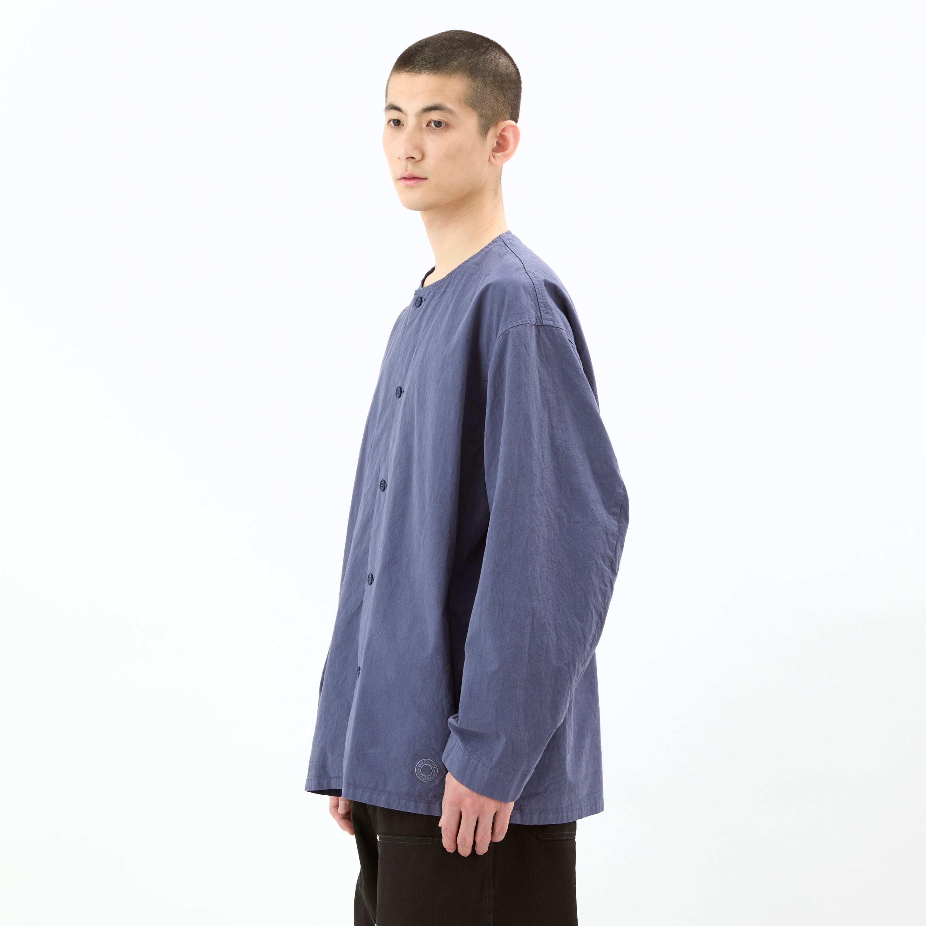 Garment Dye Twill Dump Collarless Shirt