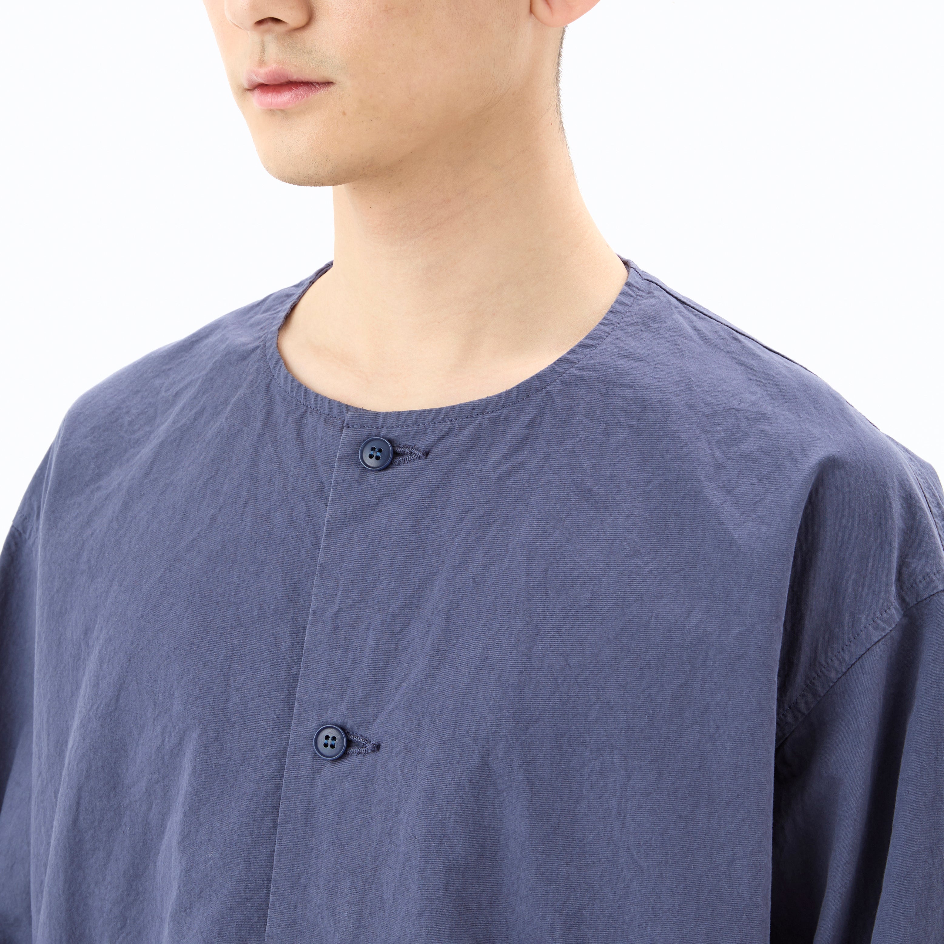 Garment Dye Twill Dump Collarless Shirt