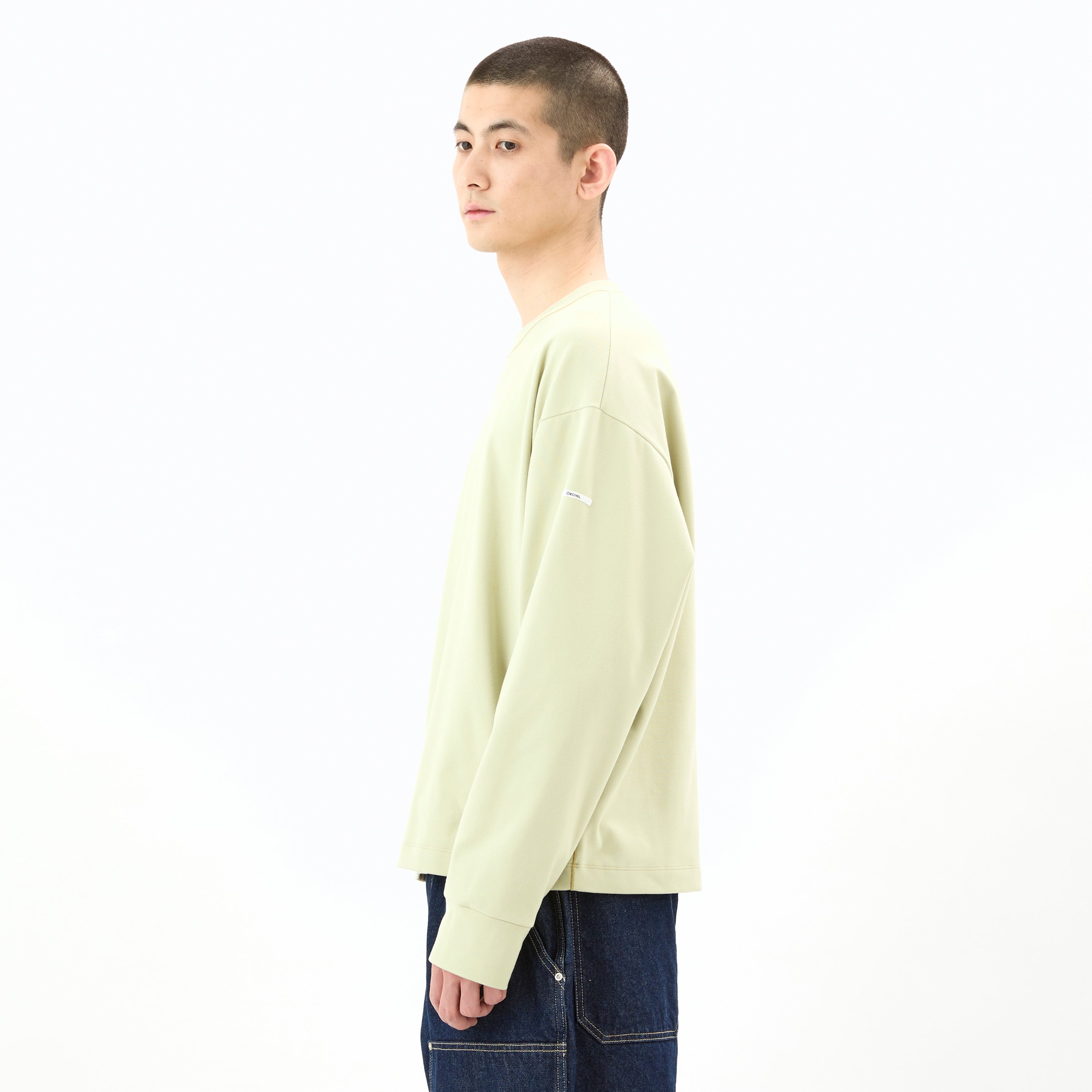 Men's Polyester Brushed Stretch Rib Crew Neck Knit