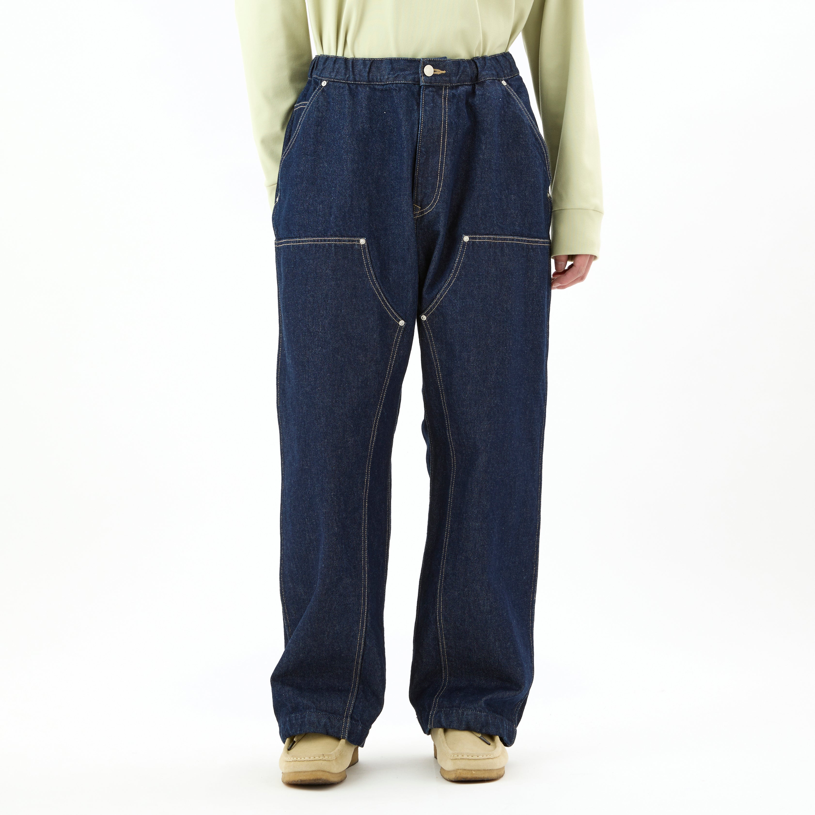 Men's Denim Double Knee Easy Pants