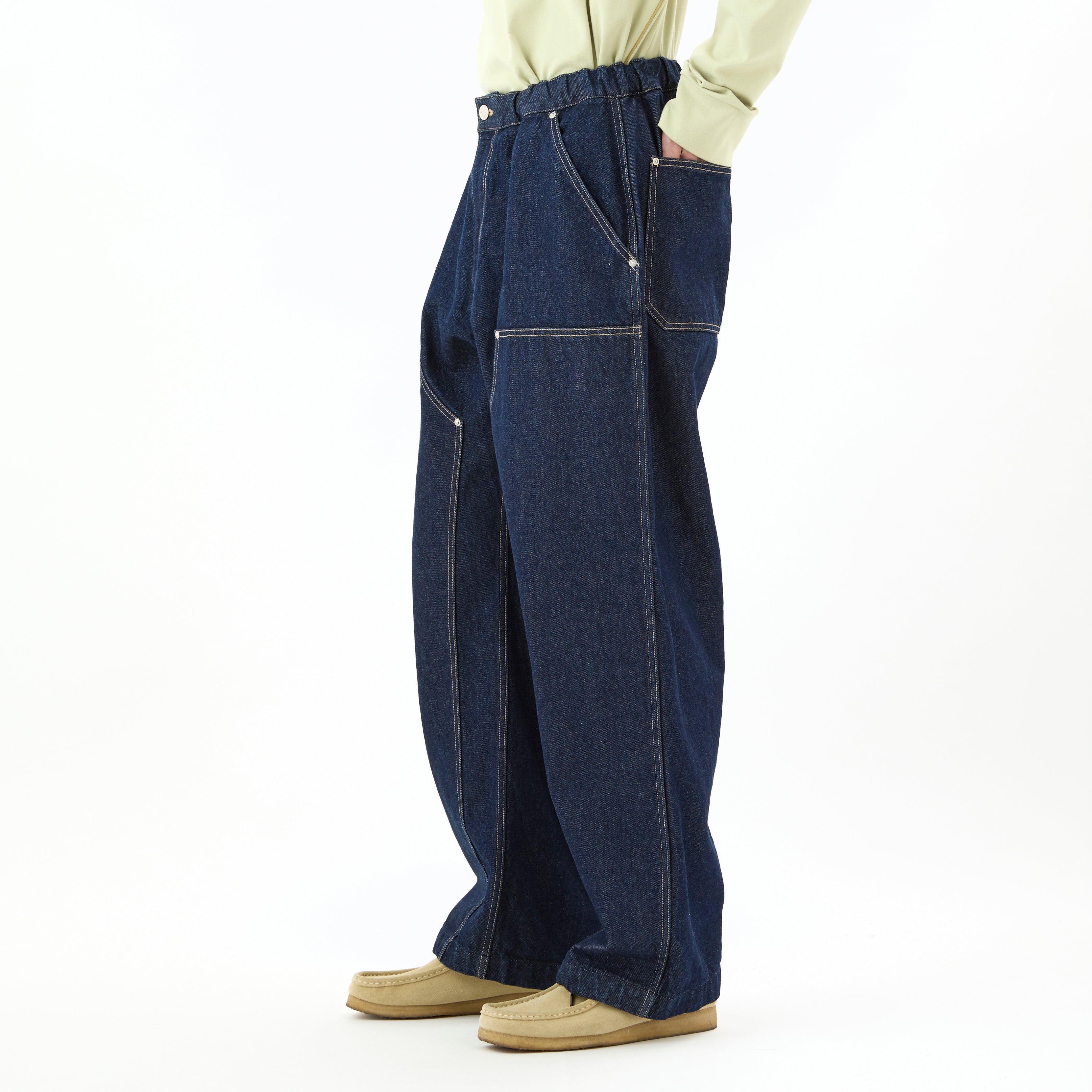 Men's Denim Double Knee Easy Pants