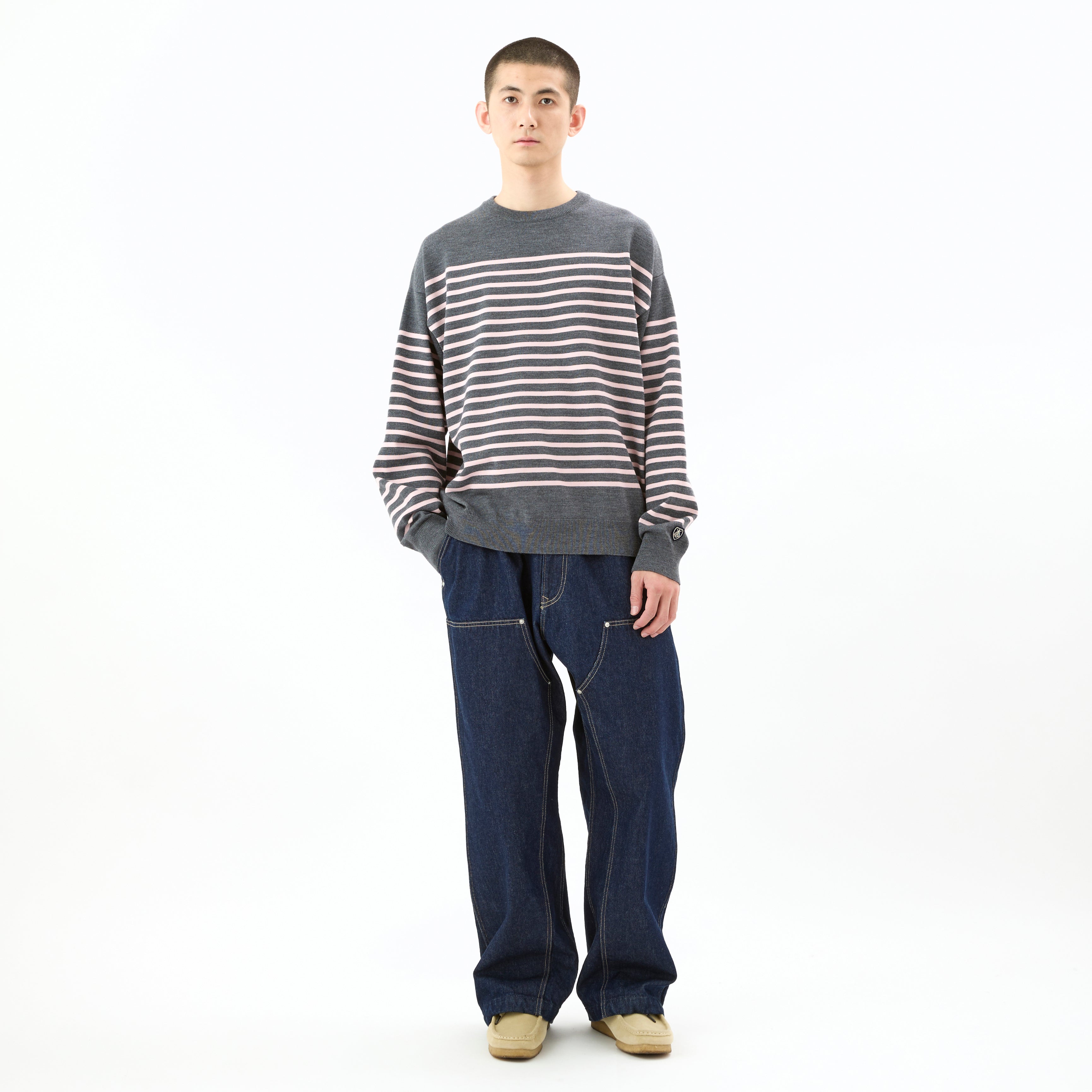 Men's Wool Plating Crew Neck Knit