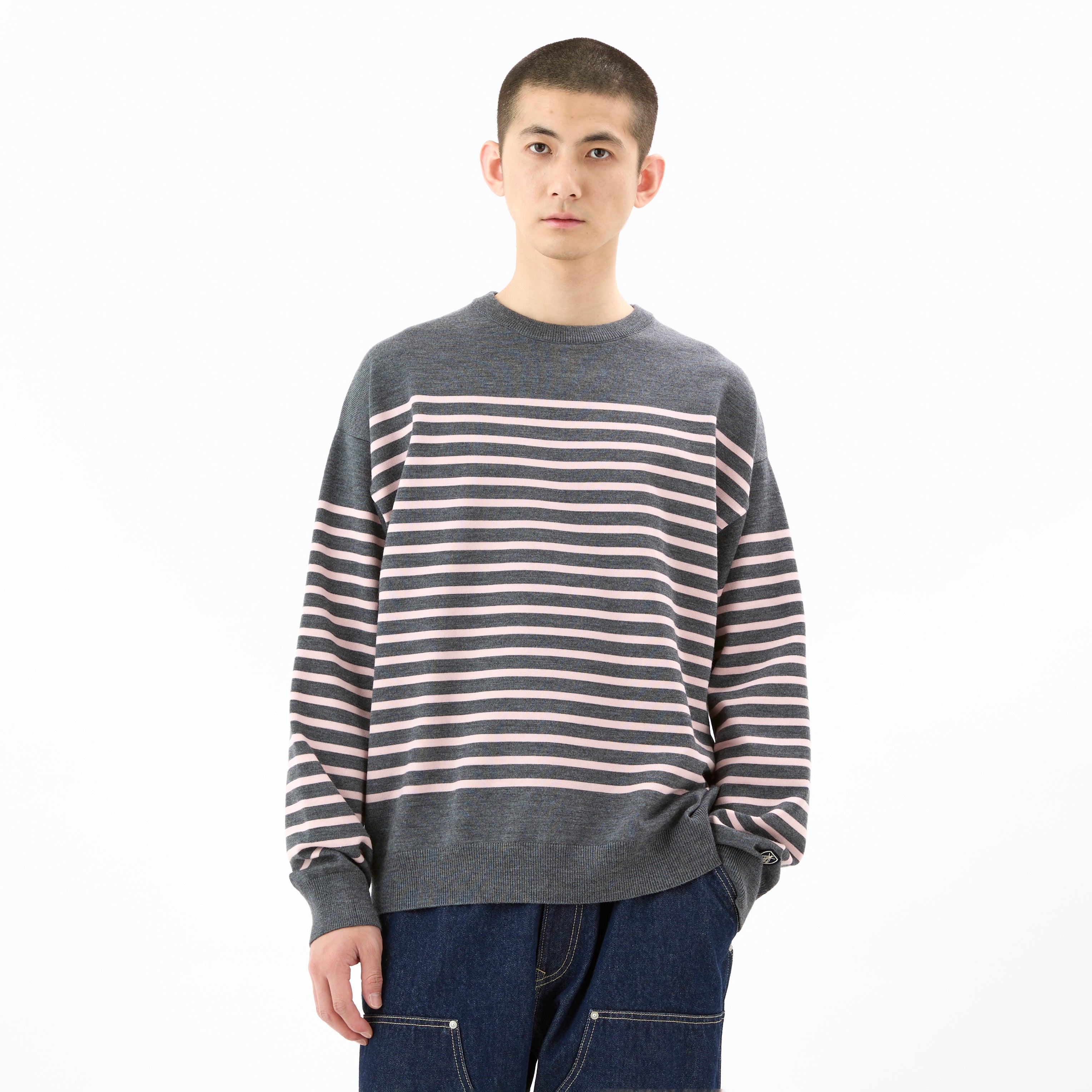 Men's Wool Plating Crew Neck Knit