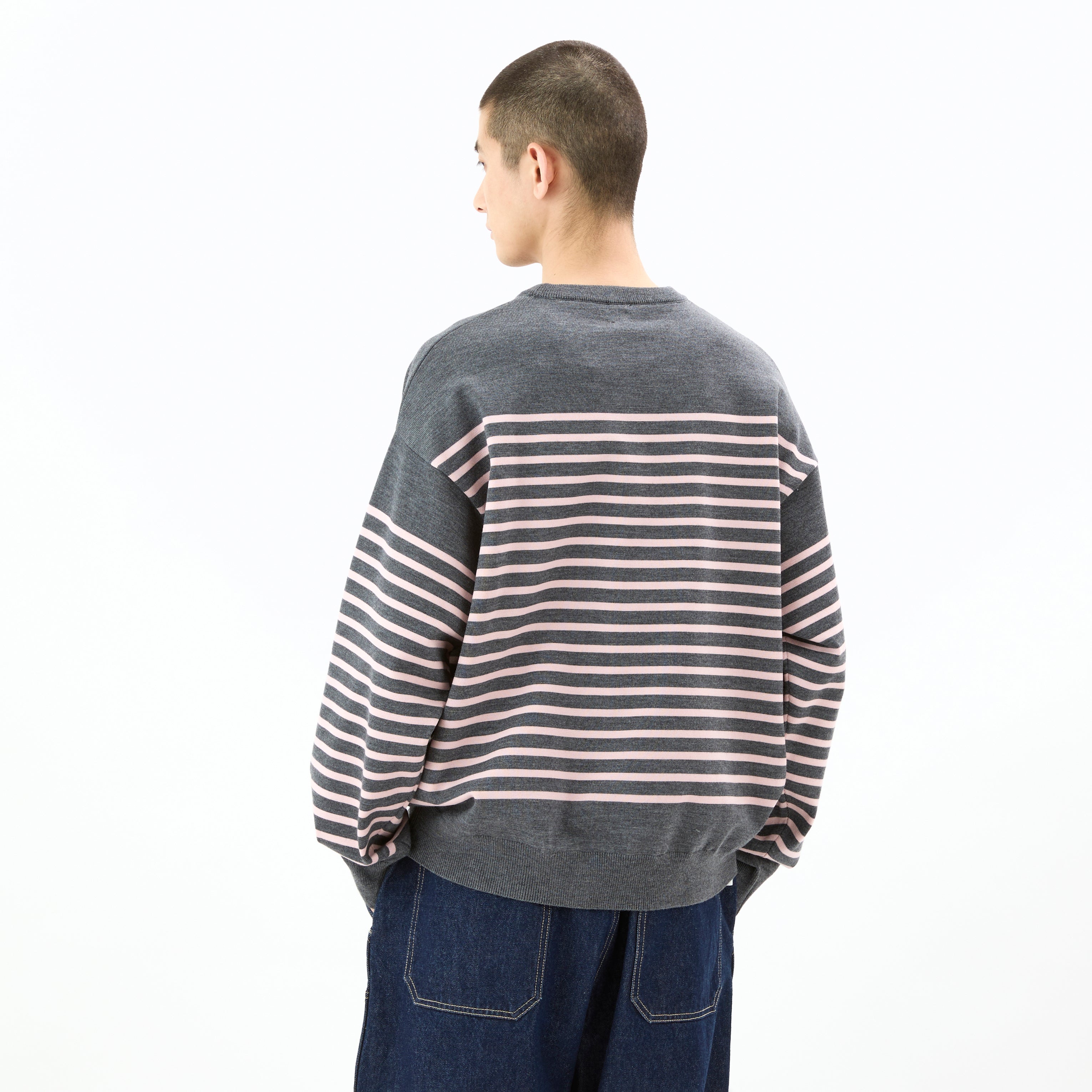 Men's Wool Plating Crew Neck Knit