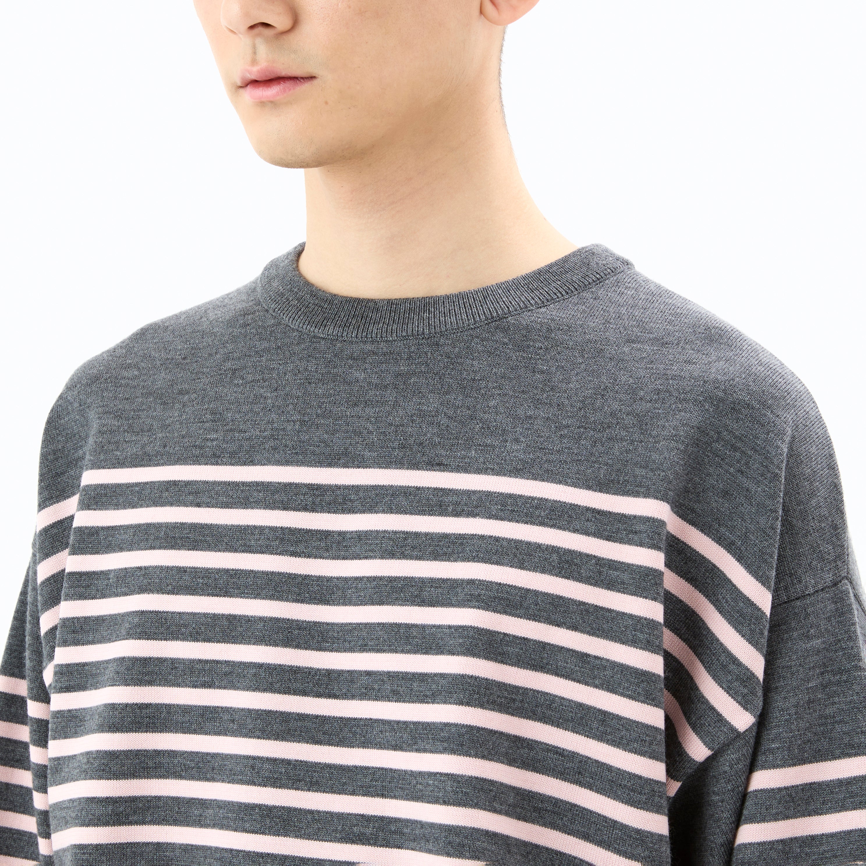 Men's Wool Plating Crew Neck Knit