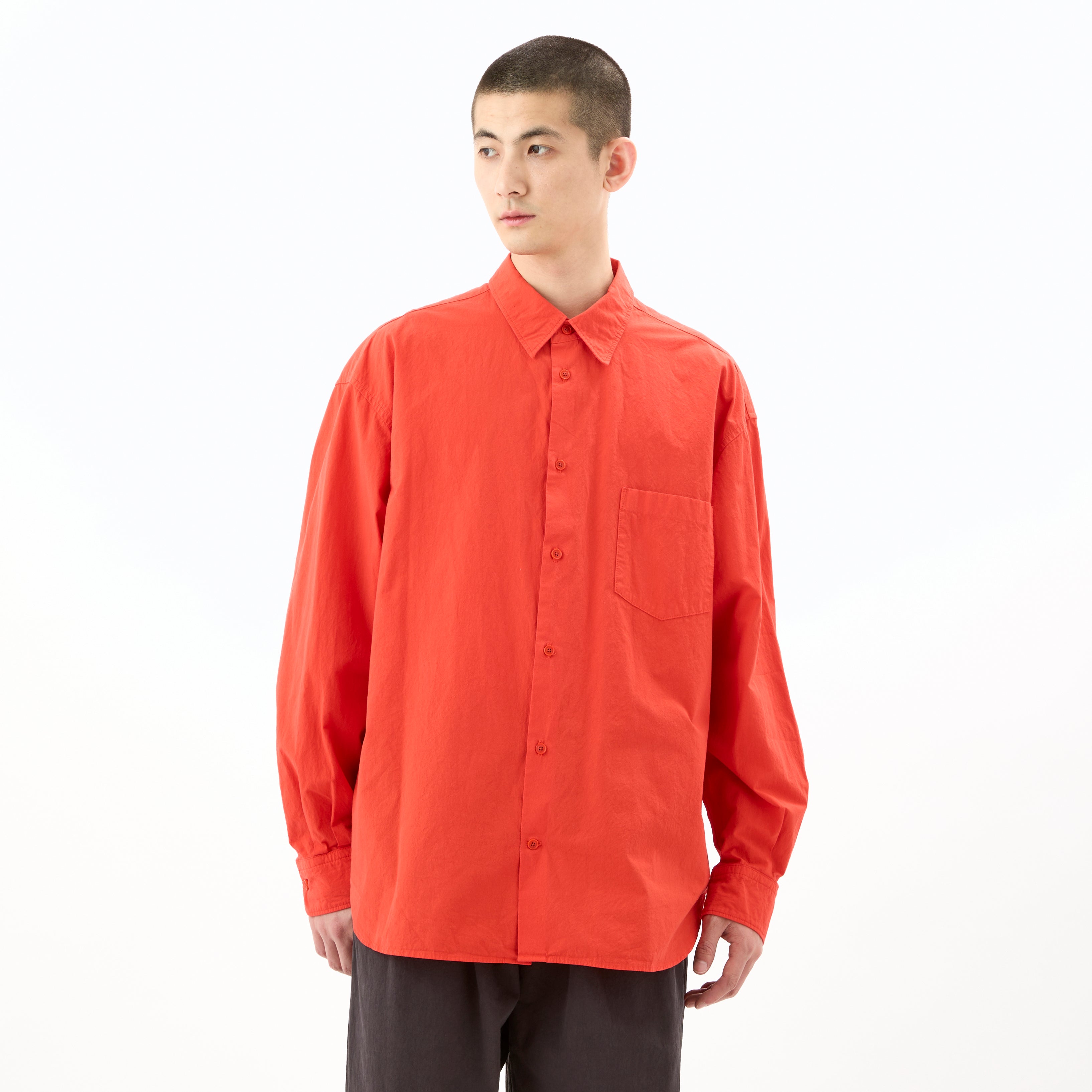 Garment Dye Poplin Regular Collar Shirt